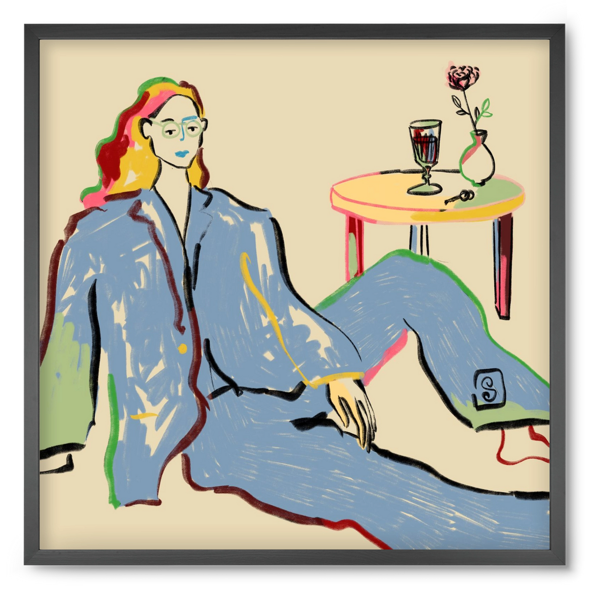 SOLITUDE, 50x50 cm (50x50 cm), Fekete keret