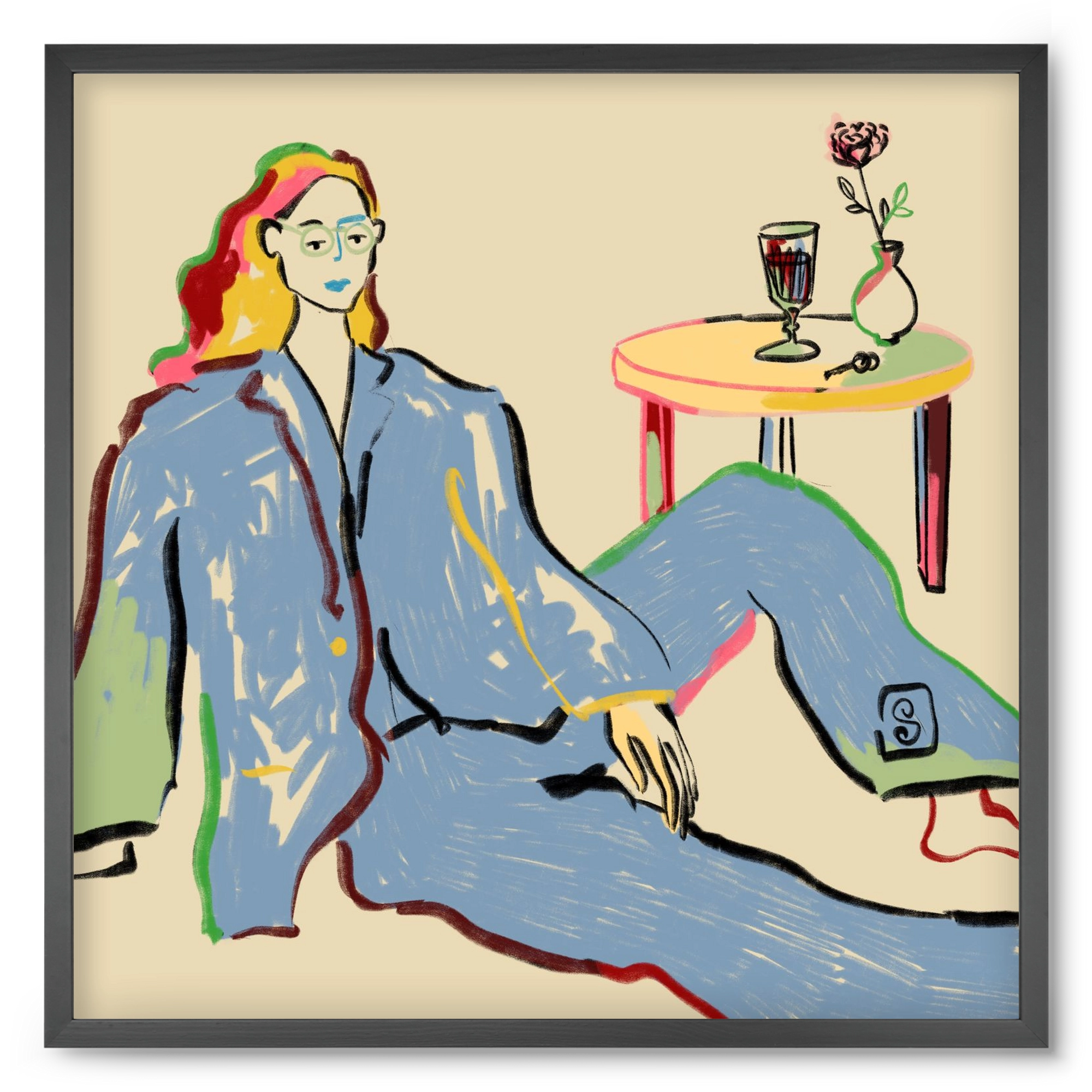 SOLITUDE, 50x50 cm (50x50 cm), Fekete keret