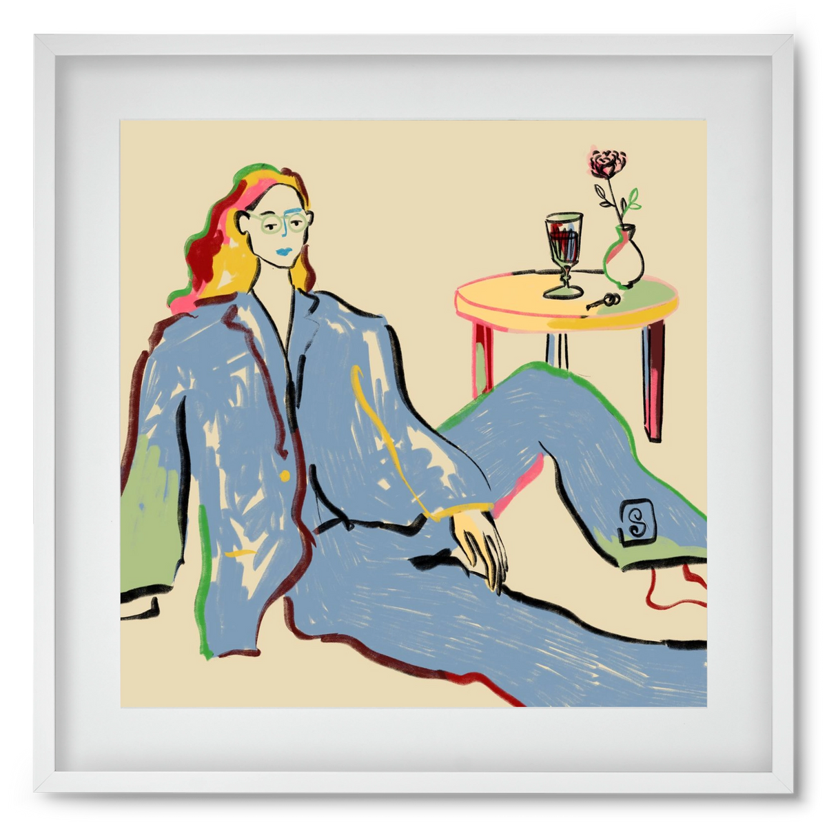 SOLITUDE, 50x50 cm (40x40 cm), Fehér keret, paszpartuval