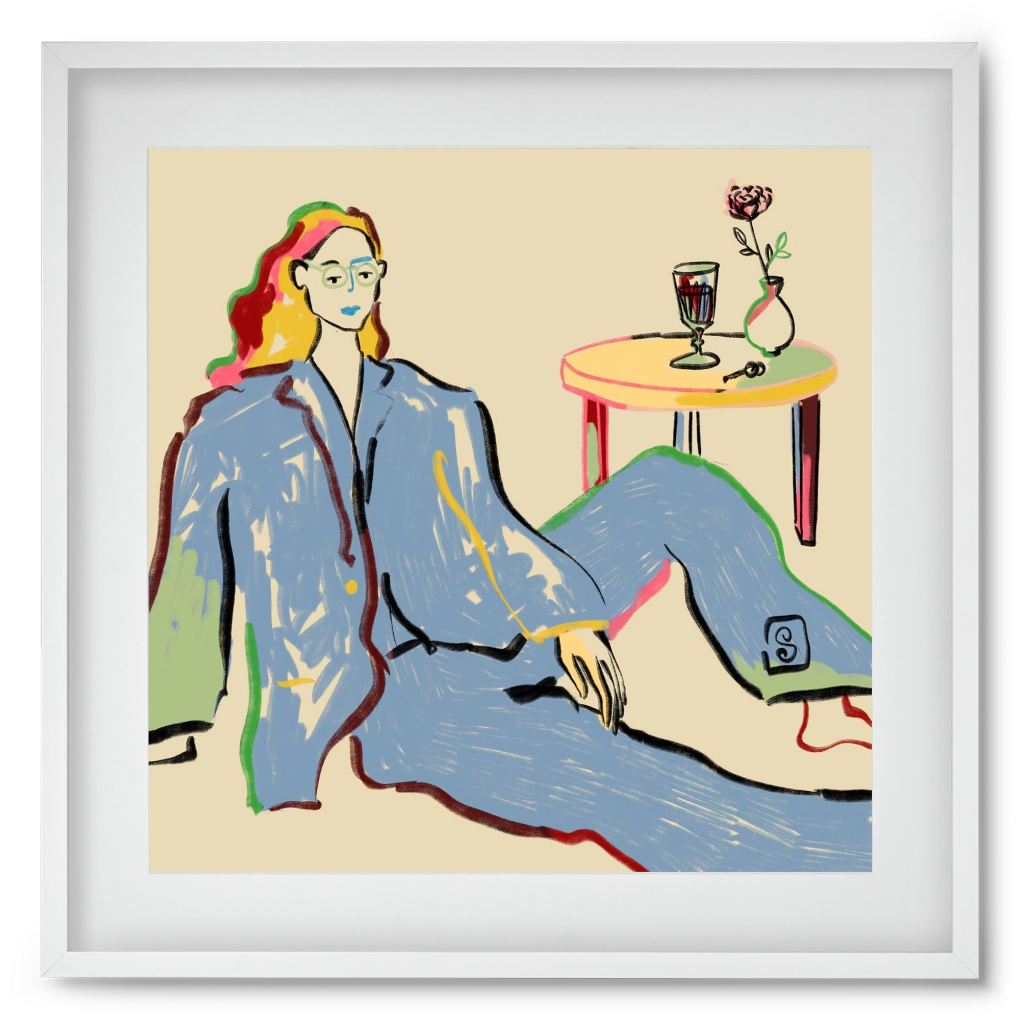 SOLITUDE, 50x50 cm (40x40 cm), Fehér keret, paszpartuval