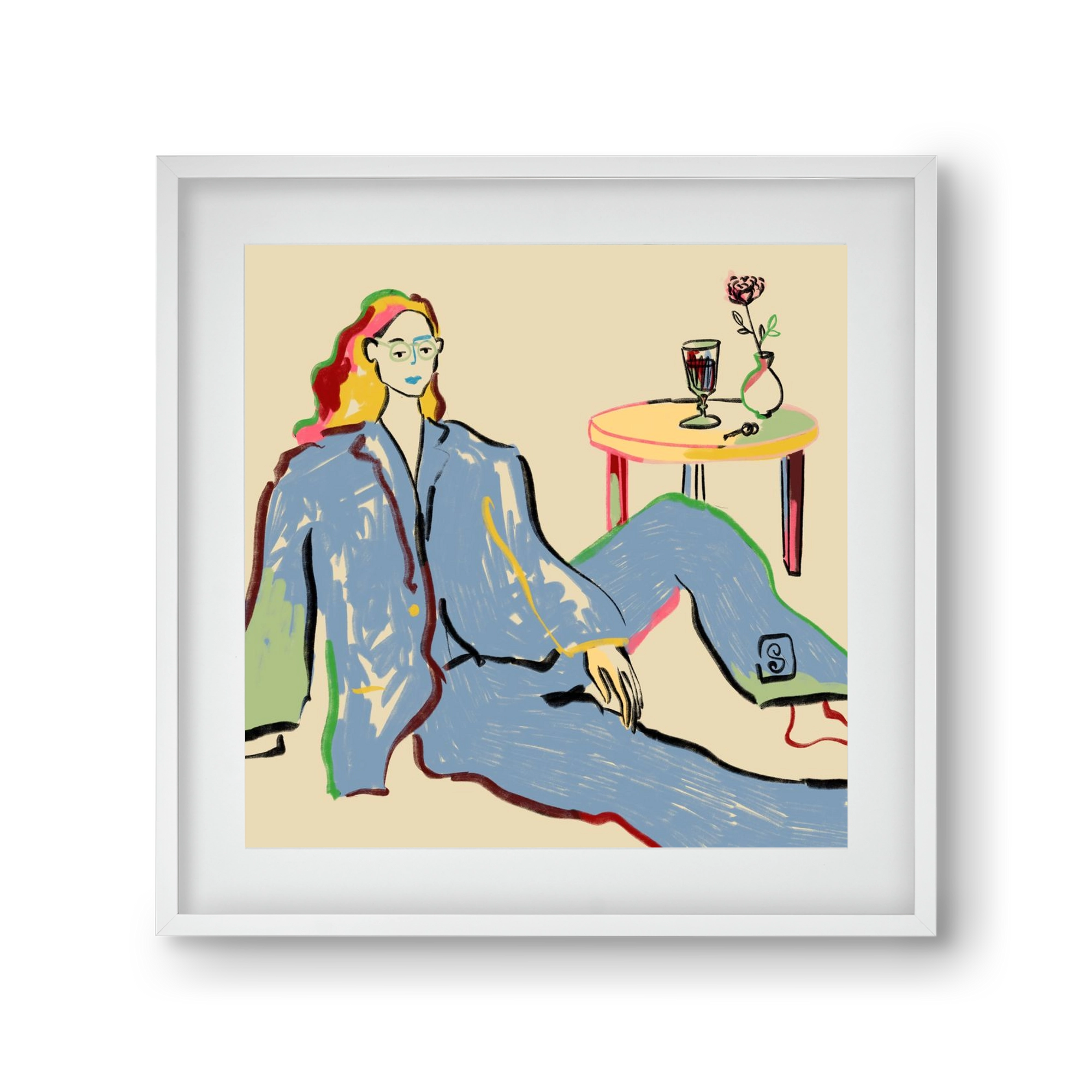 SOLITUDE, 30x30 cm (20x20 cm), Fehér keret, paszpartuval