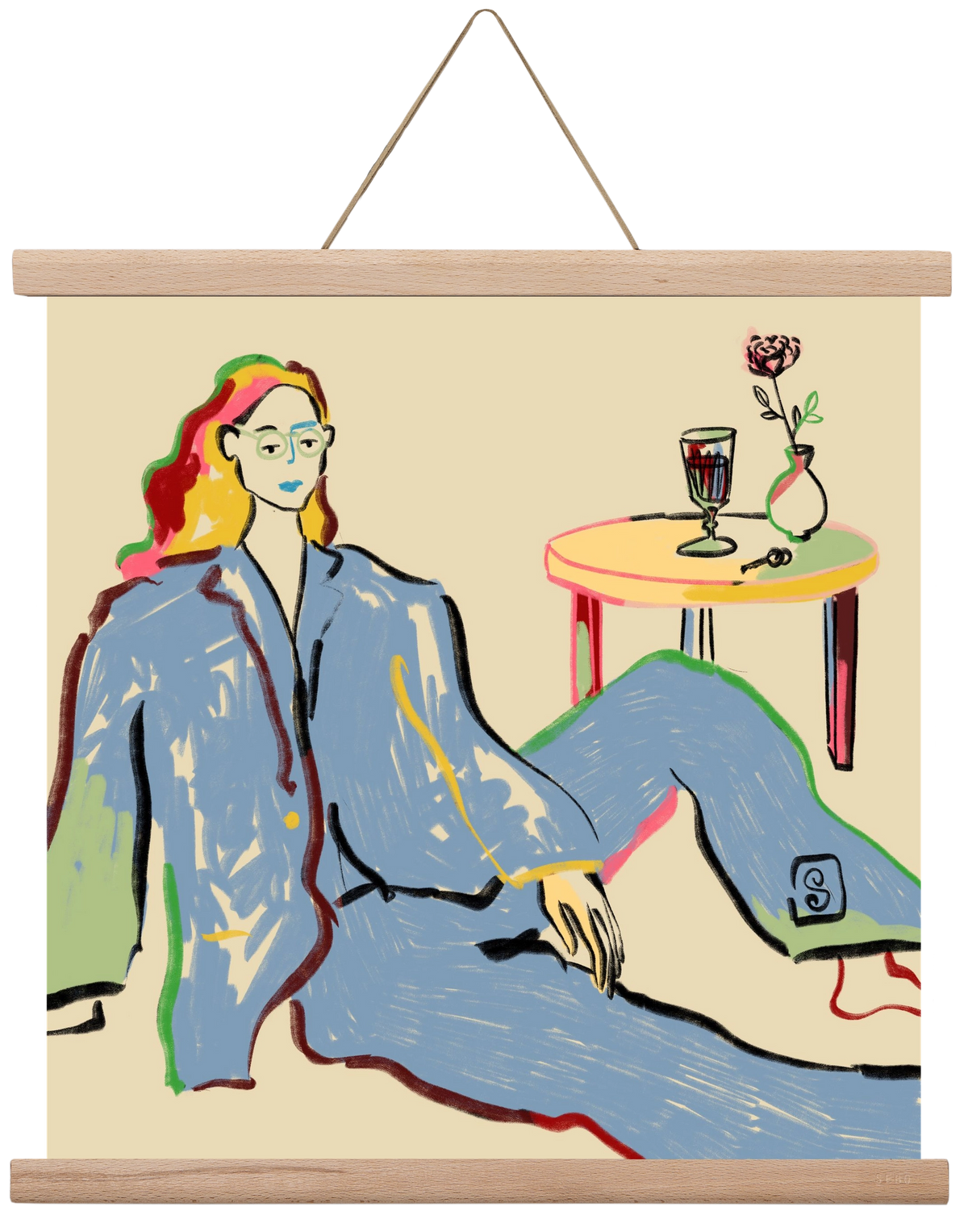 SOLITUDE, 40x40 cm (40x40 cm), Tölgy akasztó