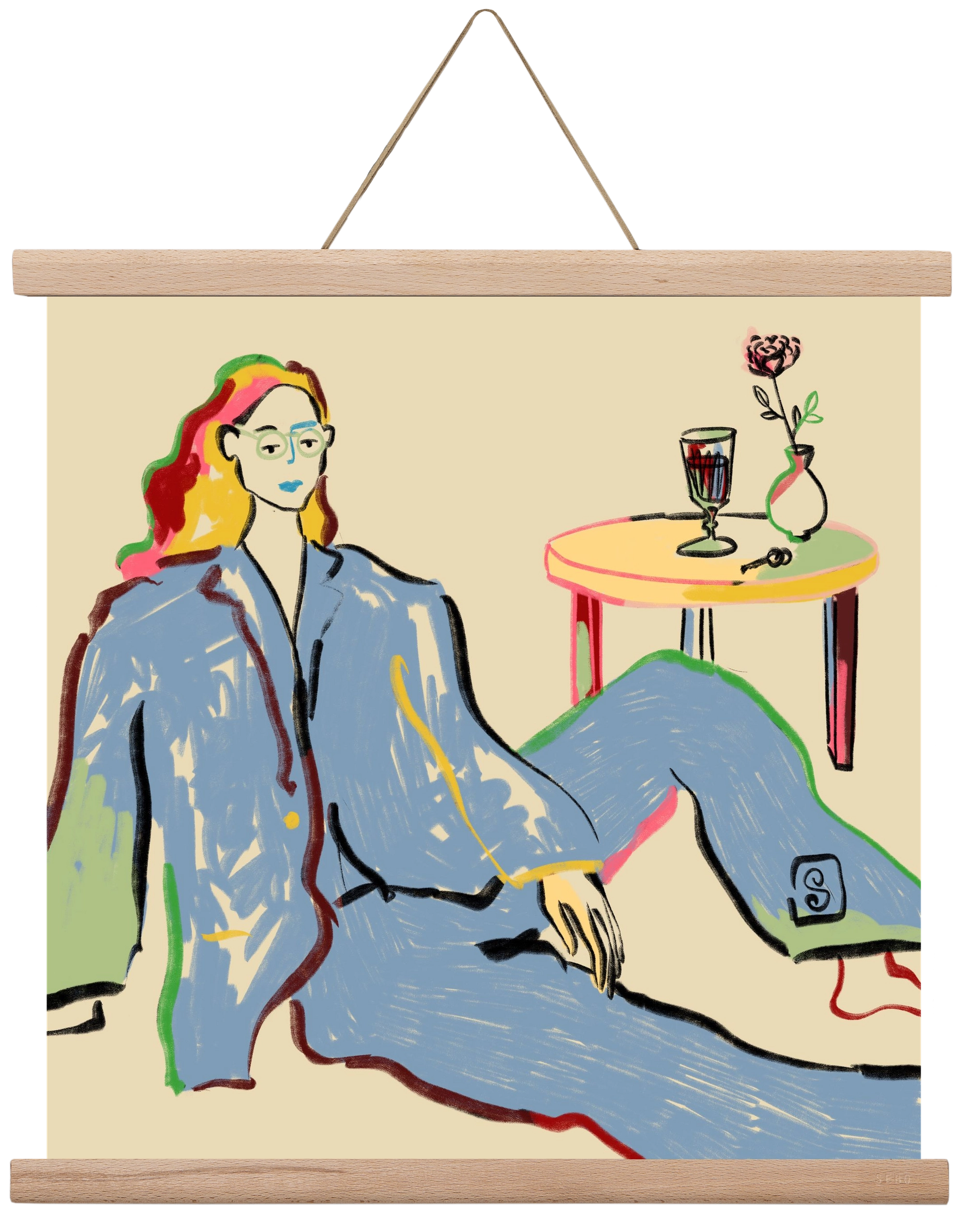 SOLITUDE, 40x40 cm (40x40 cm), Tölgy akasztó