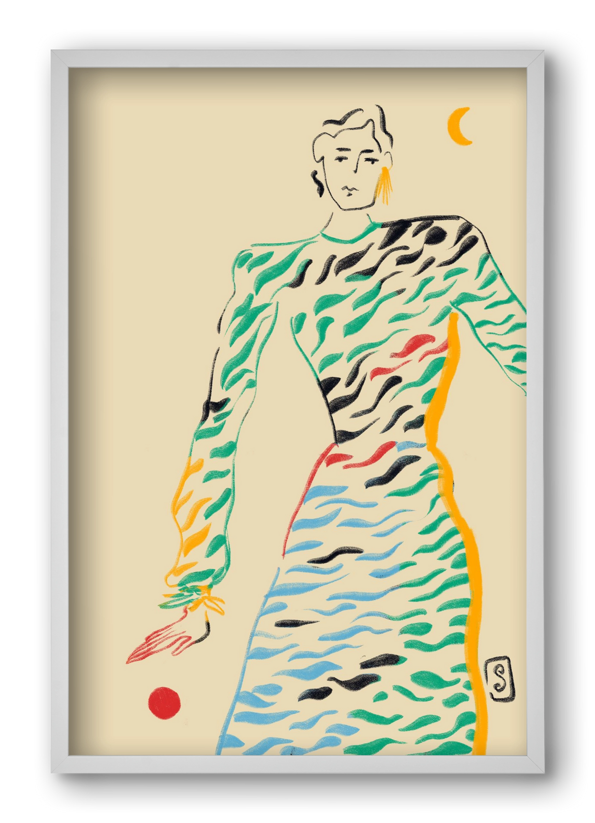 SUN AND MOON, 40x60 cm (40x60 cm), Fehér keret