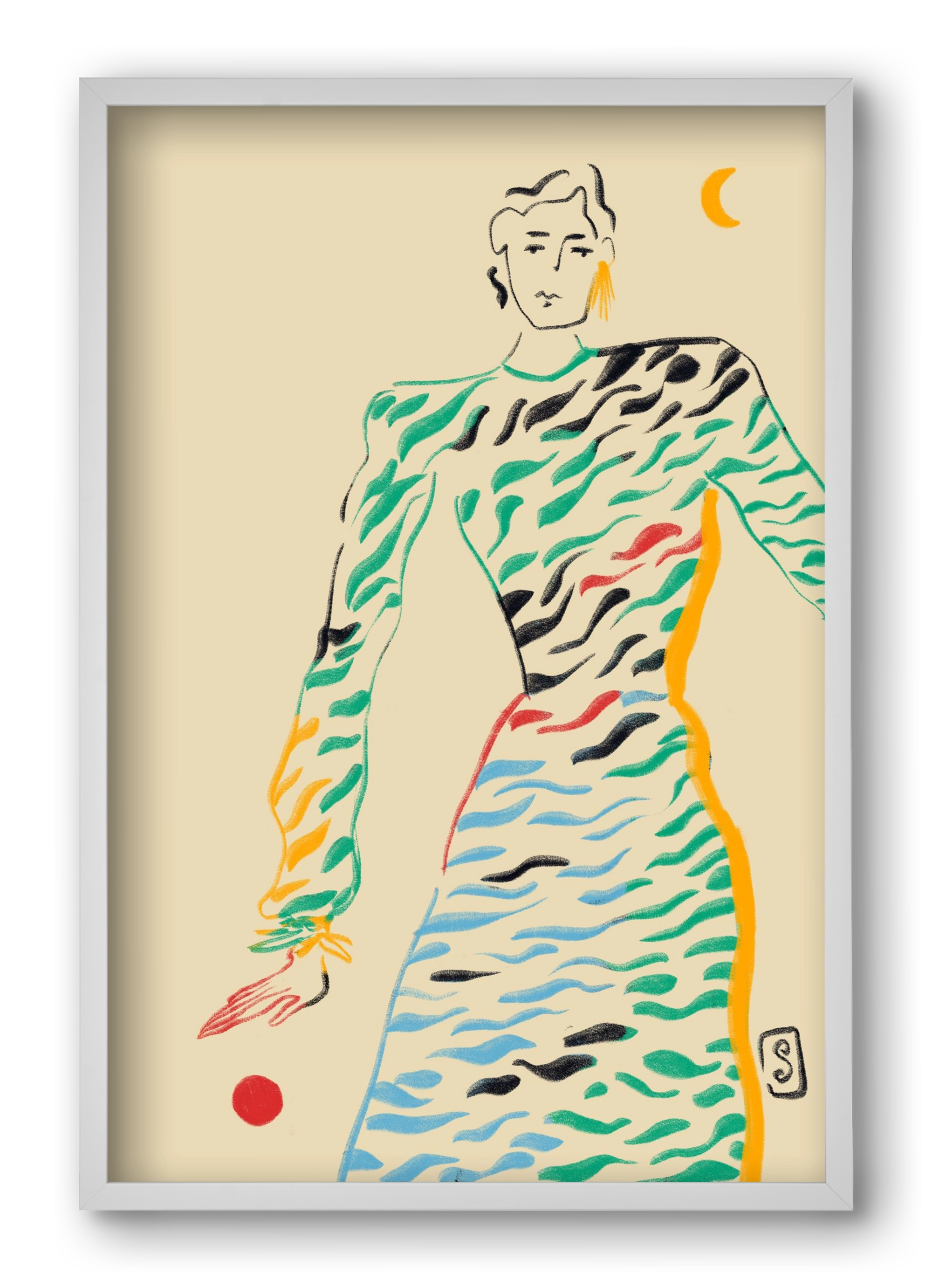 SUN AND MOON, 40x60 cm (40x60 cm), Fehér keret