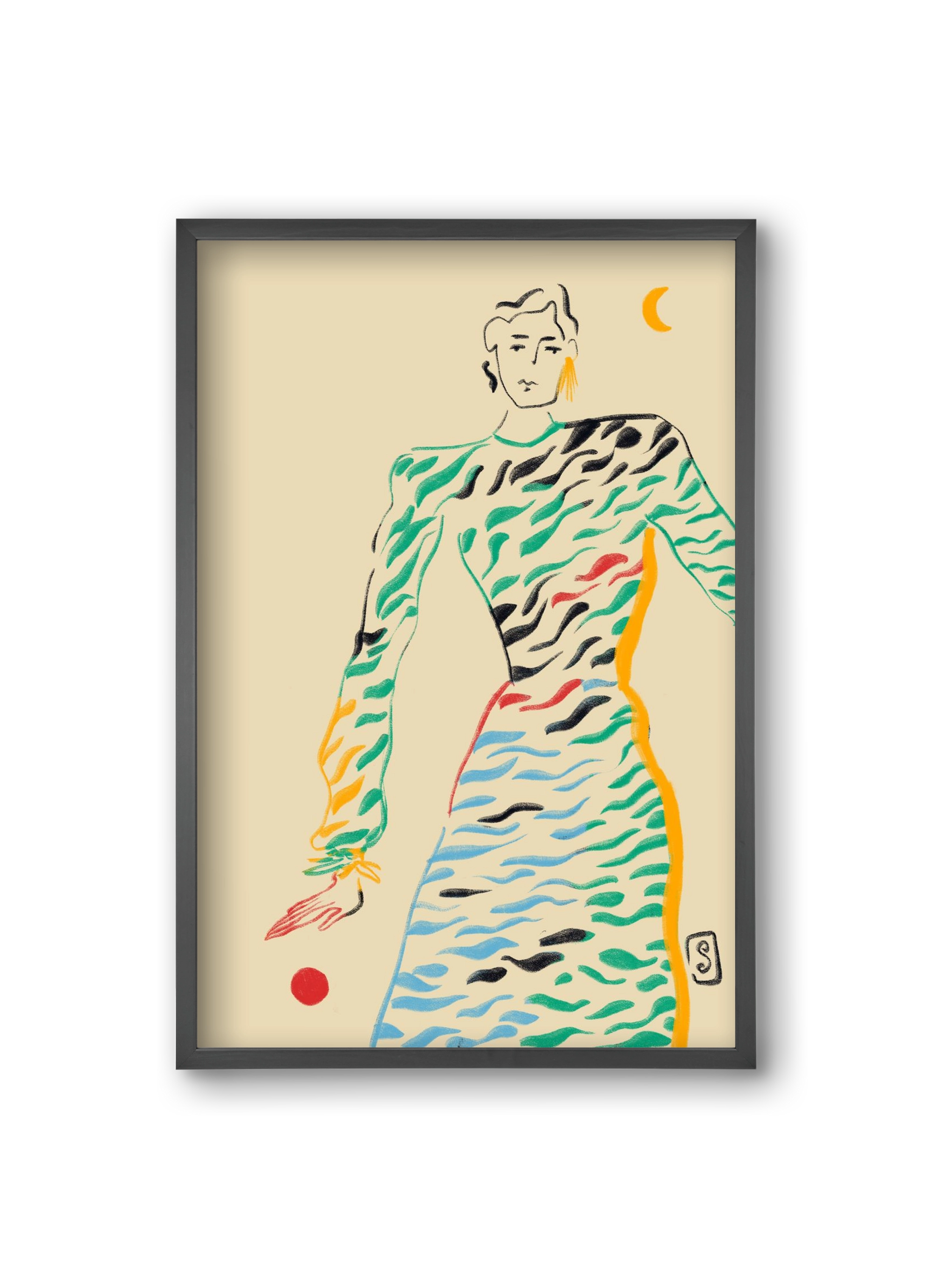 SUN AND MOON, 20x30 cm (20x30 cm), Fekete keret