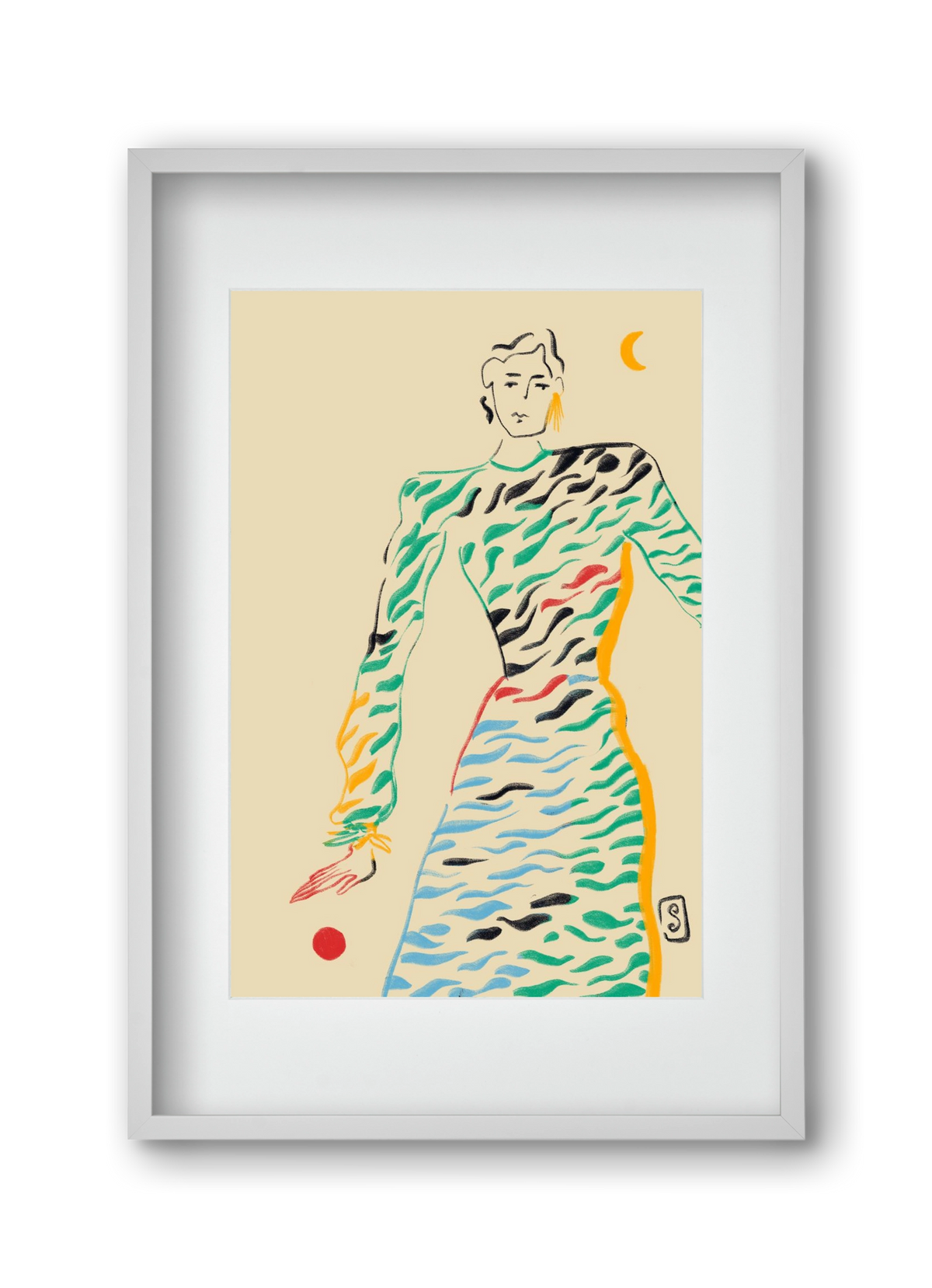 SUN AND MOON, 30x45 cm (20x30 cm), Fehér keret, paszpartuval