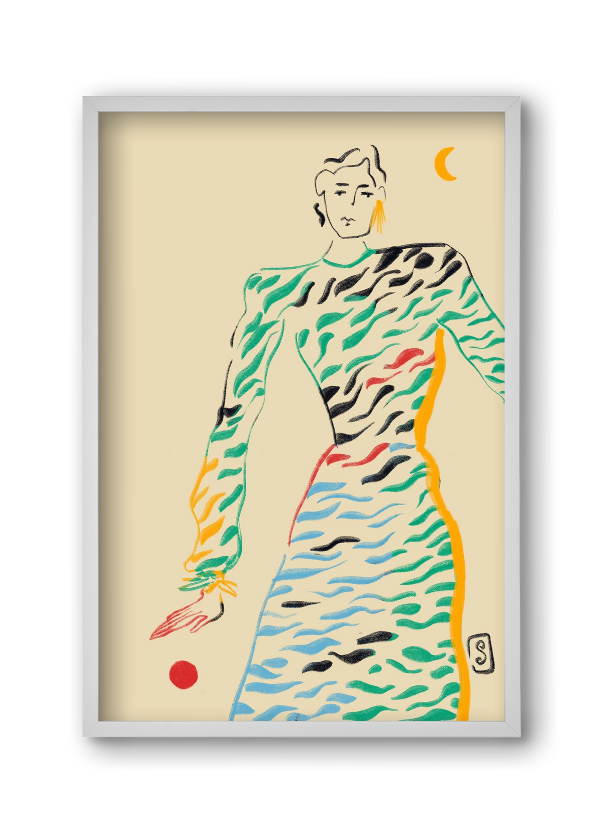 SUN AND MOON, 30x45 cm (30x45 cm), Fehér keret