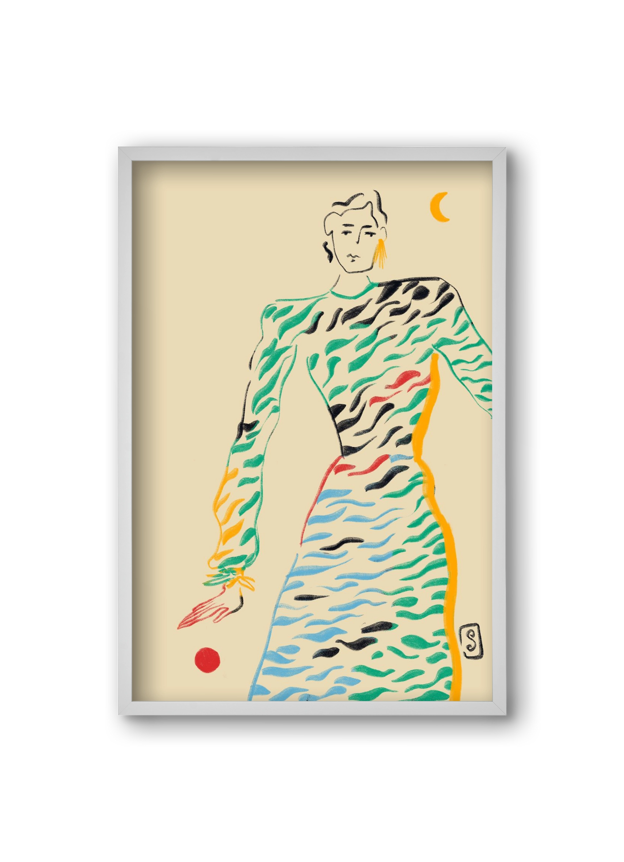 SUN AND MOON, 20x30 cm (20x30 cm), Fehér keret