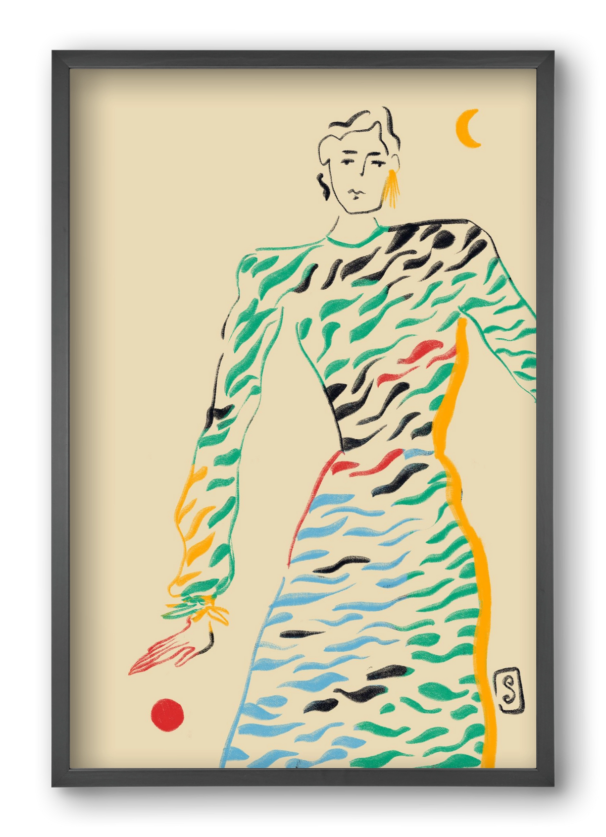 SUN AND MOON, 40x60 cm (40x60 cm), Fekete keret