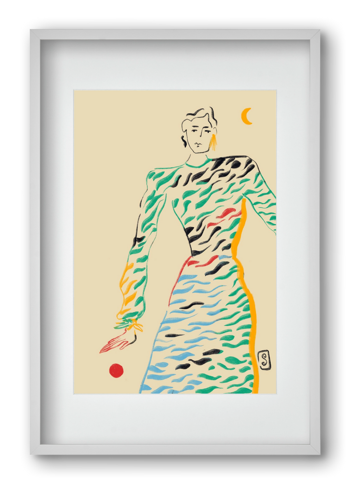 SUN AND MOON, 40x60 cm (30x45 cm), Fehér keret, paszpartuval