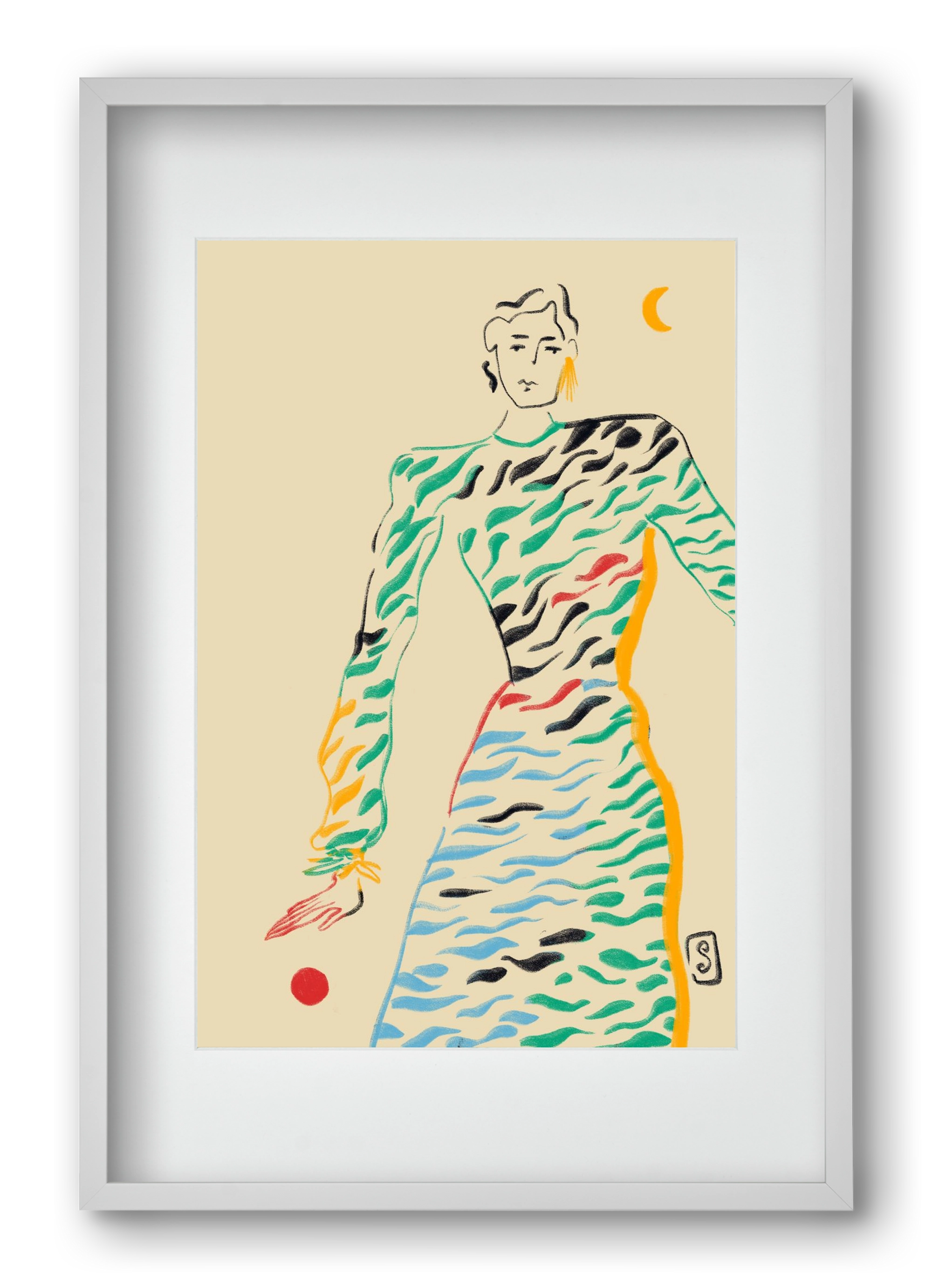 SUN AND MOON, 40x60 cm (30x45 cm), Fehér keret, paszpartuval