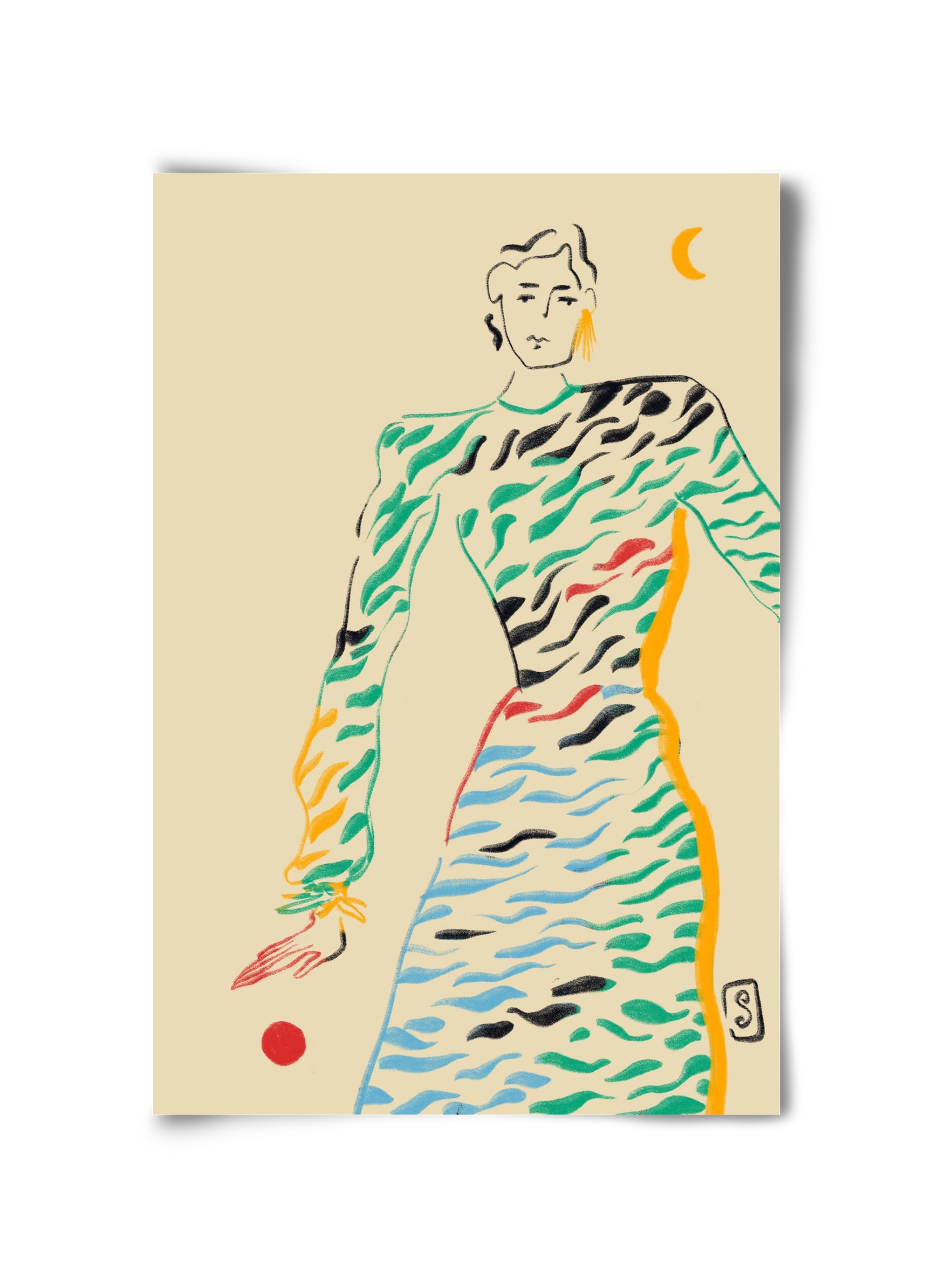 SUN AND MOON, 30x45 cm, Keret nélkül