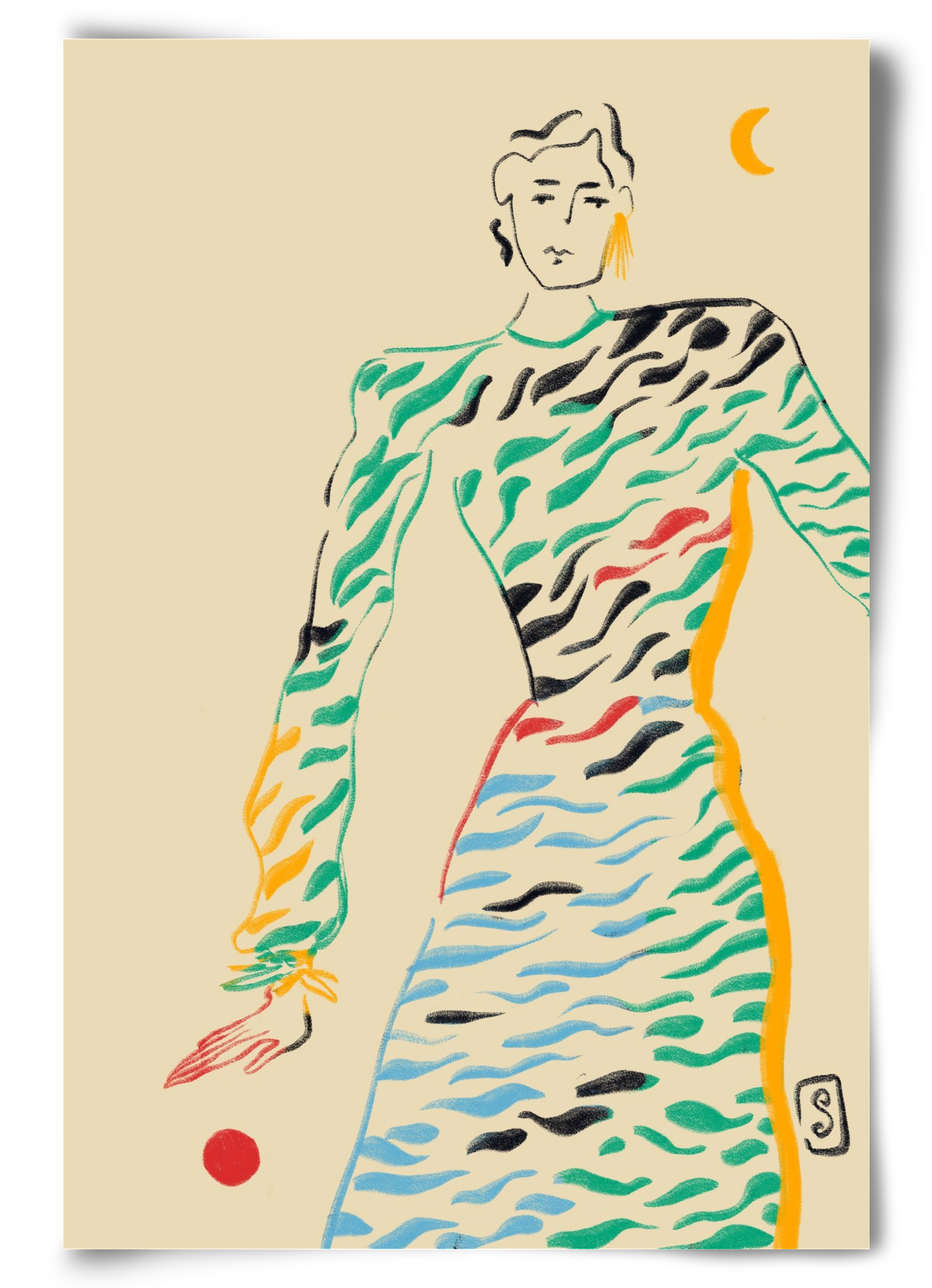 SUN AND MOON, 60x90 cm, Keret nélkül