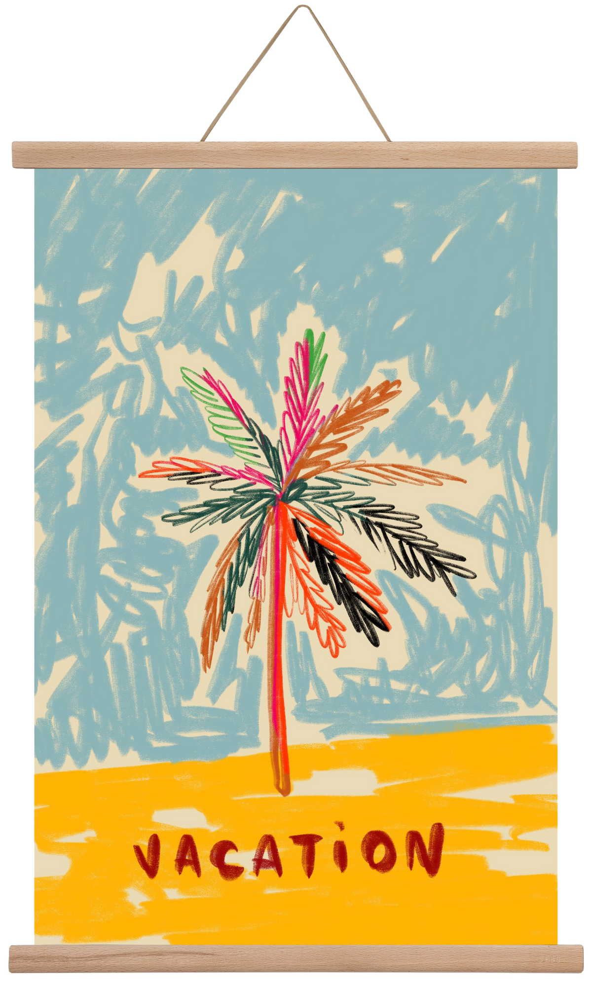 VACATION PALM TREE, 40x60 cm (40x60 cm), Tölgy akasztó