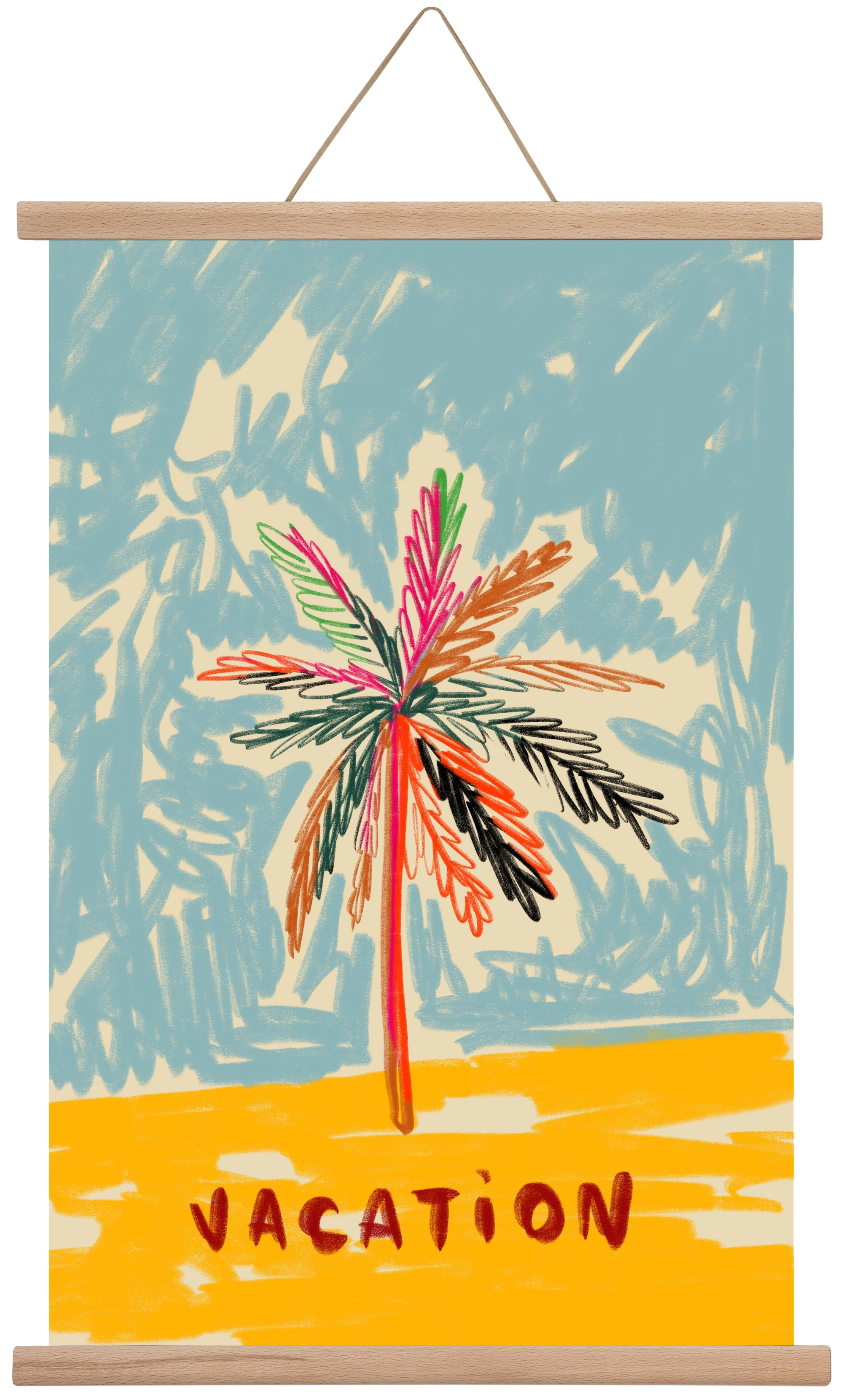 VACATION PALM TREE, 40x60 cm (40x60 cm), Tölgy akasztó