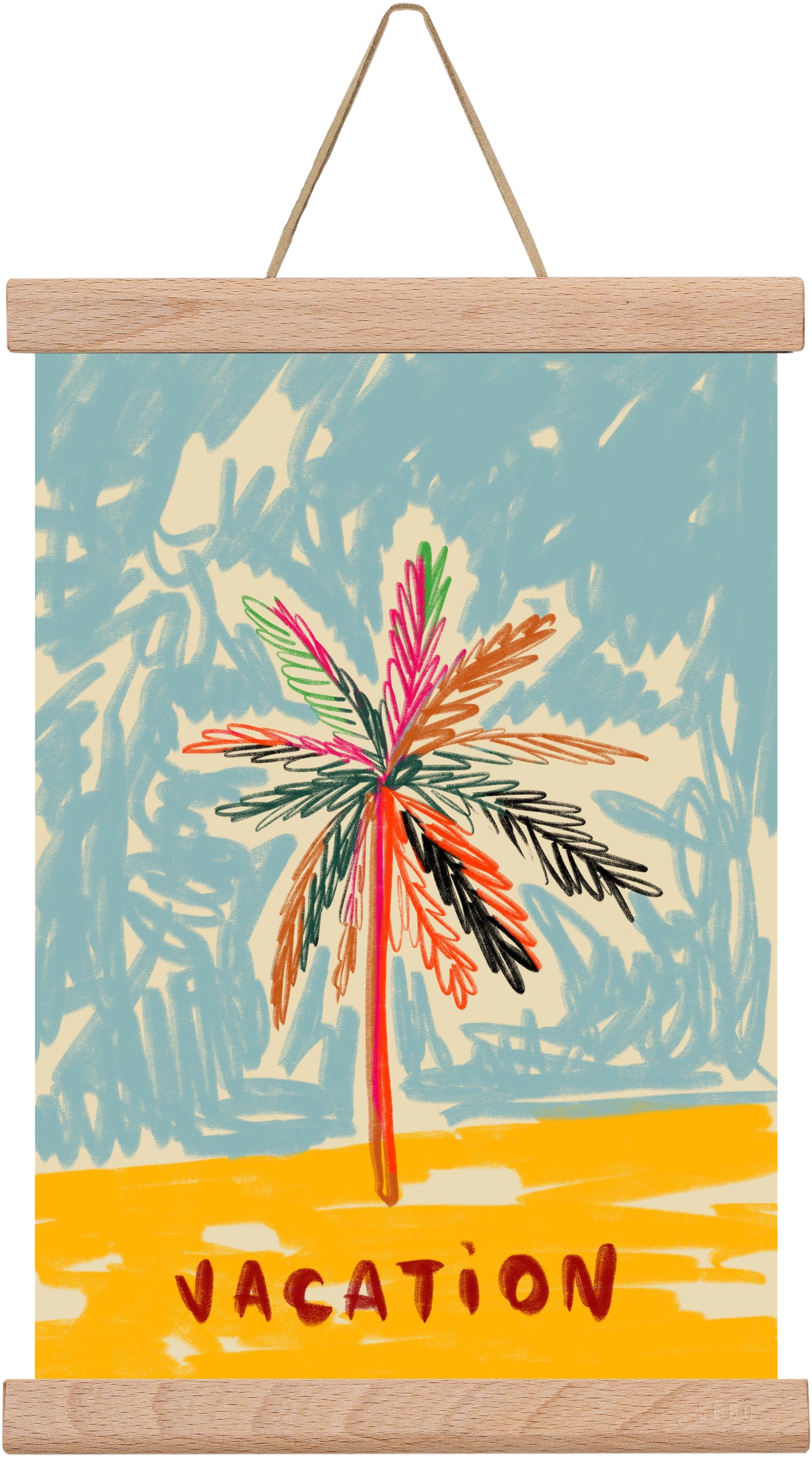 VACATION PALM TREE, 20x30 cm (20x30 cm), Tölgy akasztó