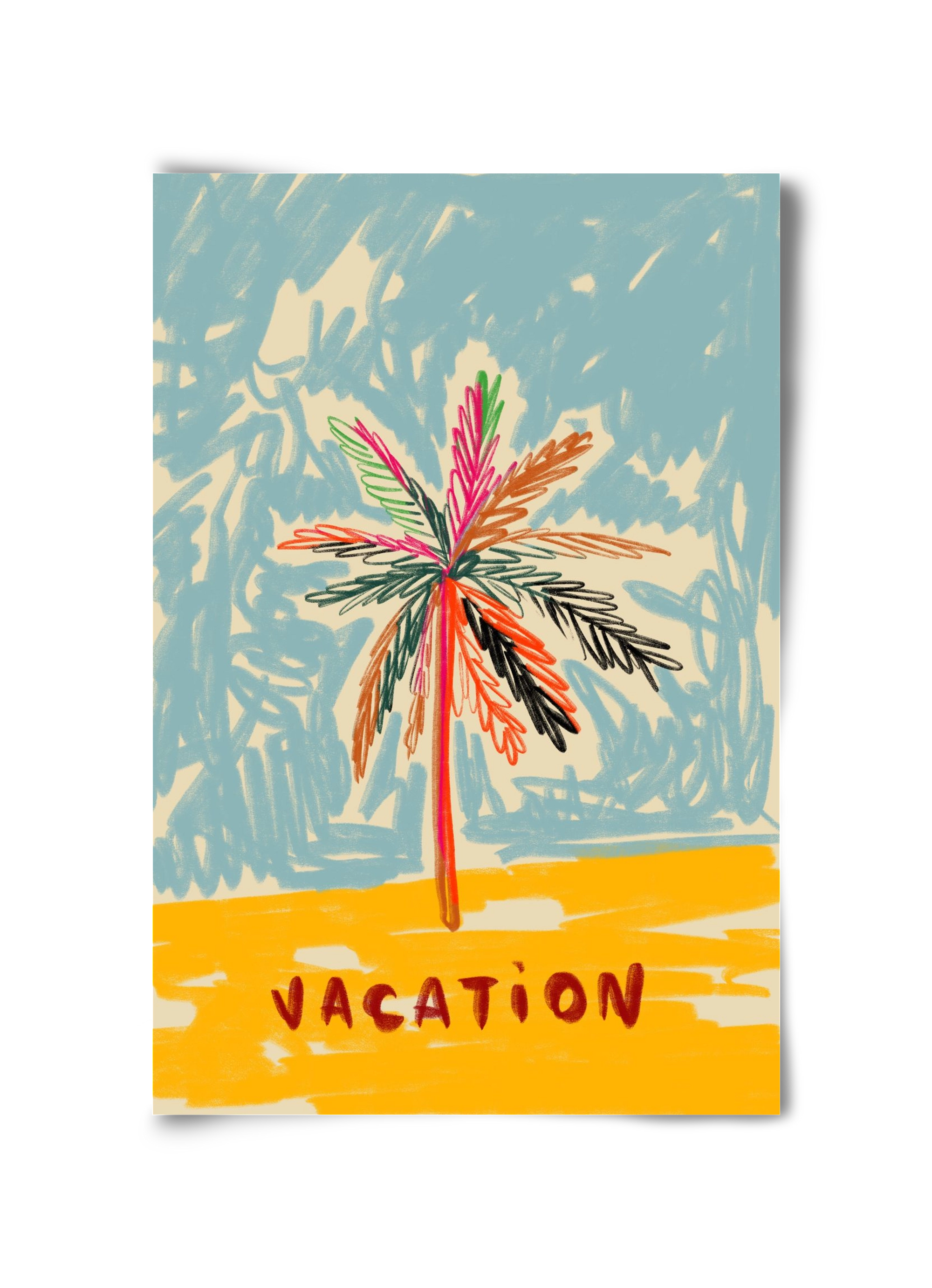 VACATION PALM TREE, 30x45 cm, Keret nélkül