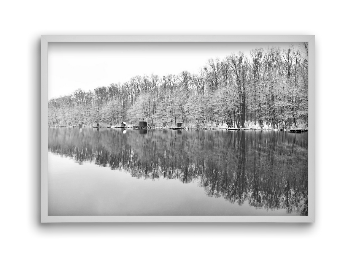 snowflake landscape, 45x30 cm (45x30 cm), Fehér keret