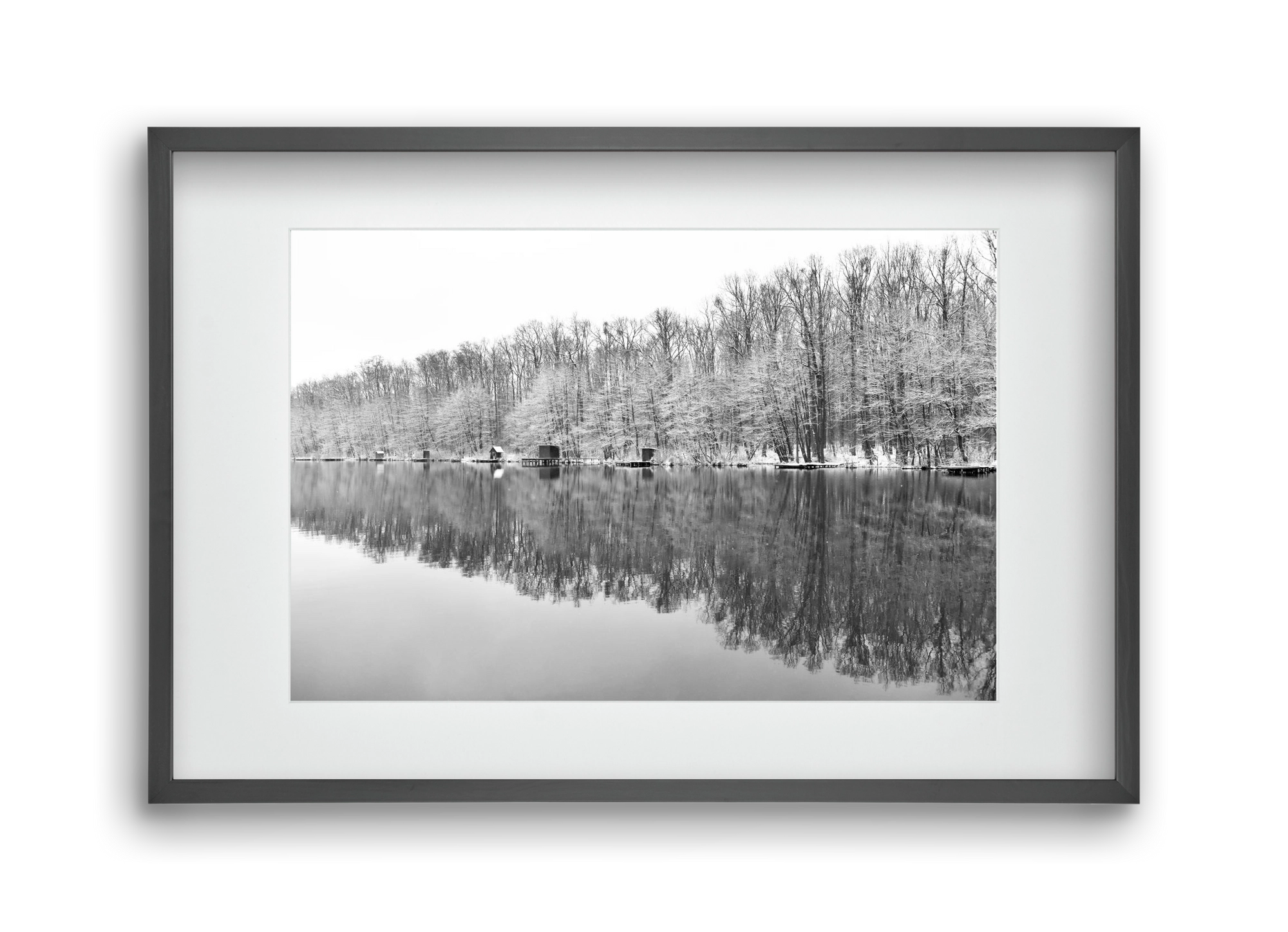 snowflake landscape, 45x30 cm (30x20 cm), Fekete keret, paszpartuval