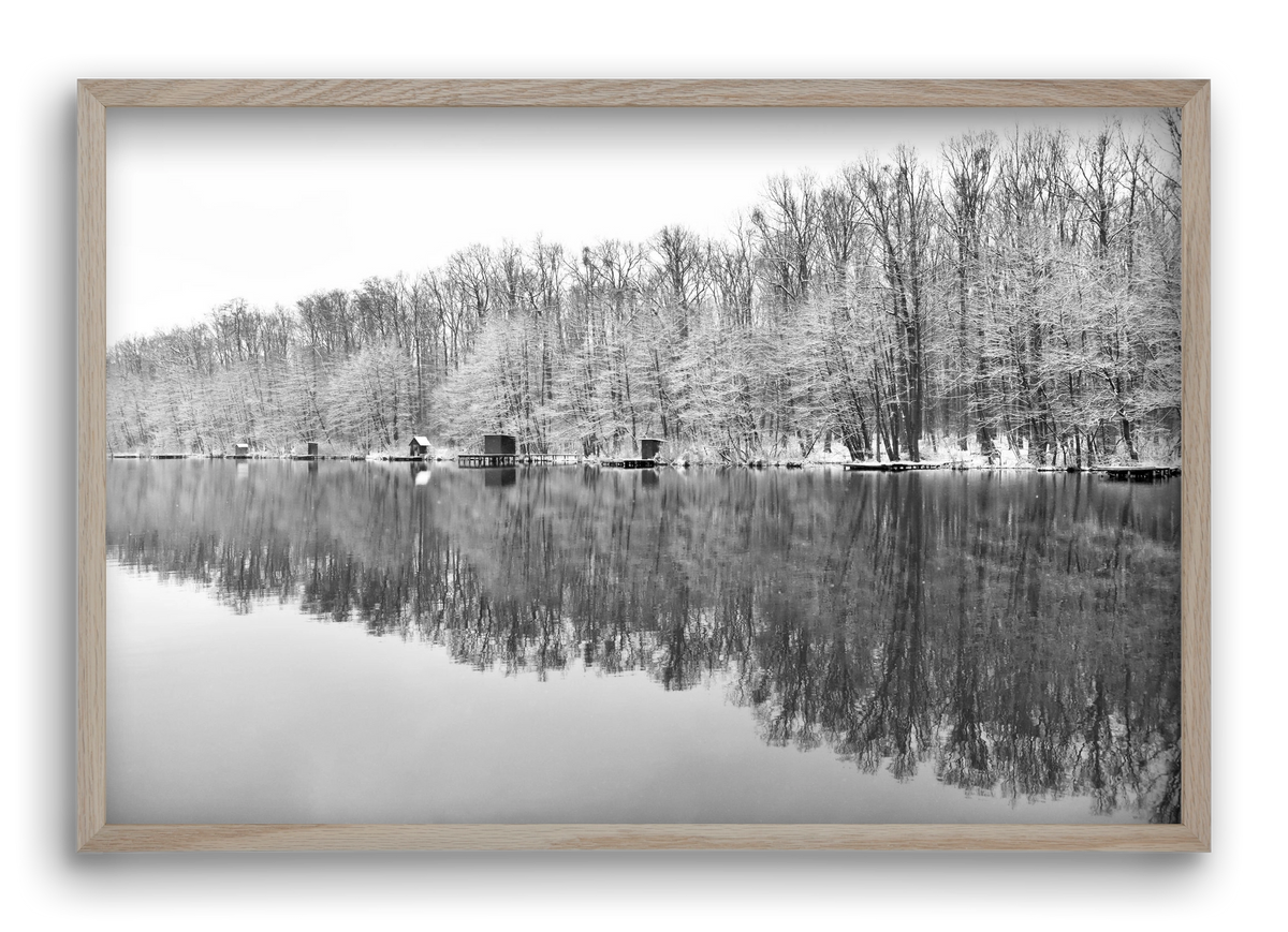 snowflake landscape, 60x40 cm (60x40 cm), Tölgy keret