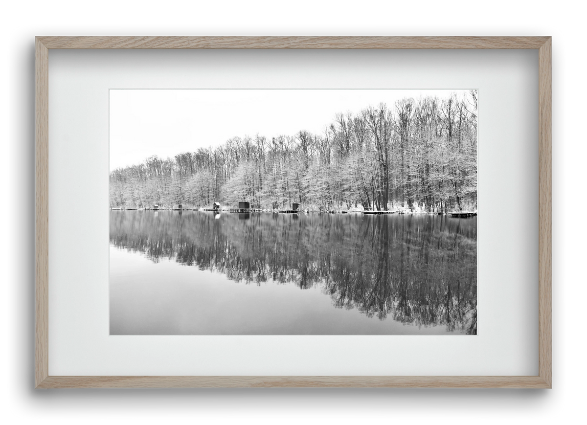 snowflake landscape, 60x40 cm (45x30 cm), Tölgy keret, paszpartuval