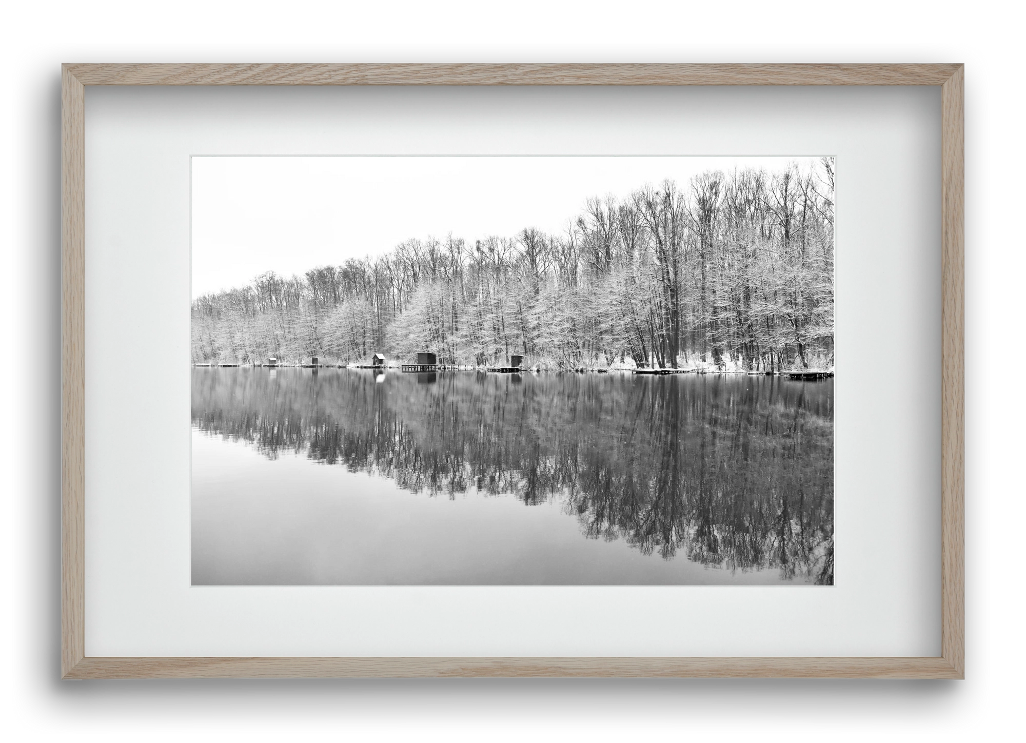 snowflake landscape, 60x40 cm (45x30 cm), Tölgy keret, paszpartuval