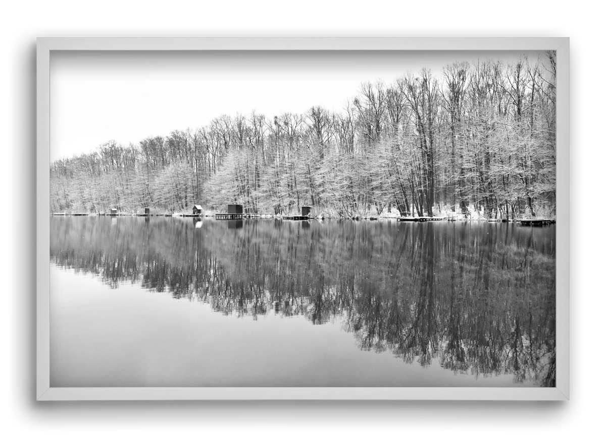 snowflake landscape, 60x40 cm (60x40 cm), Fehér keret