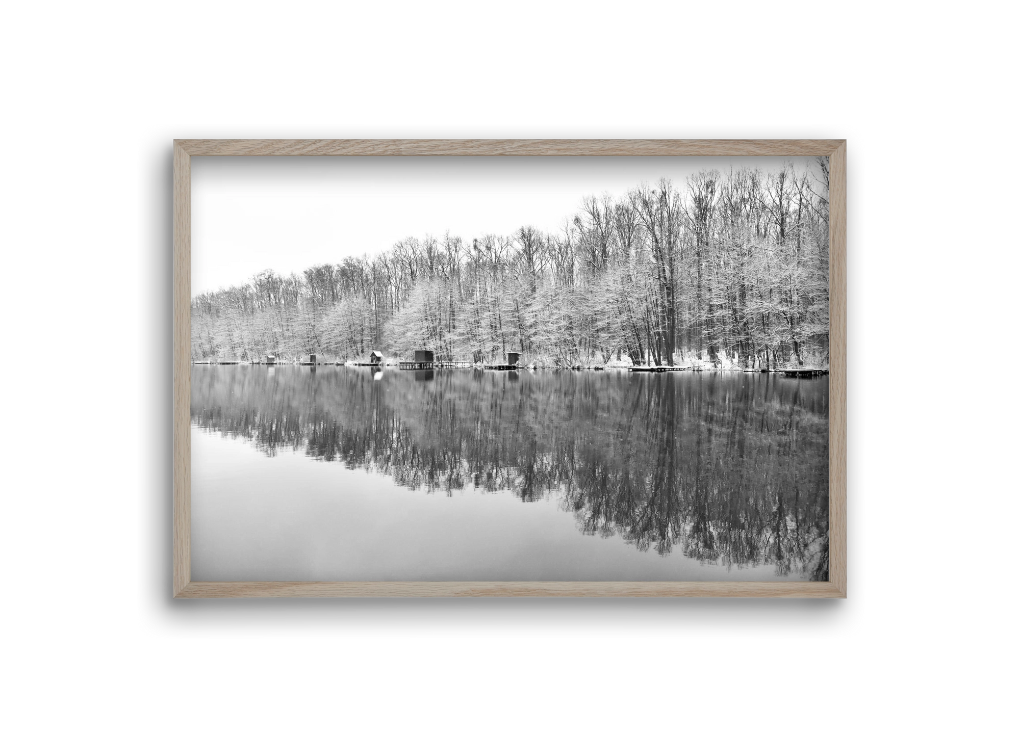 snowflake landscape, 30x20 cm (30x20 cm), Tölgy keret