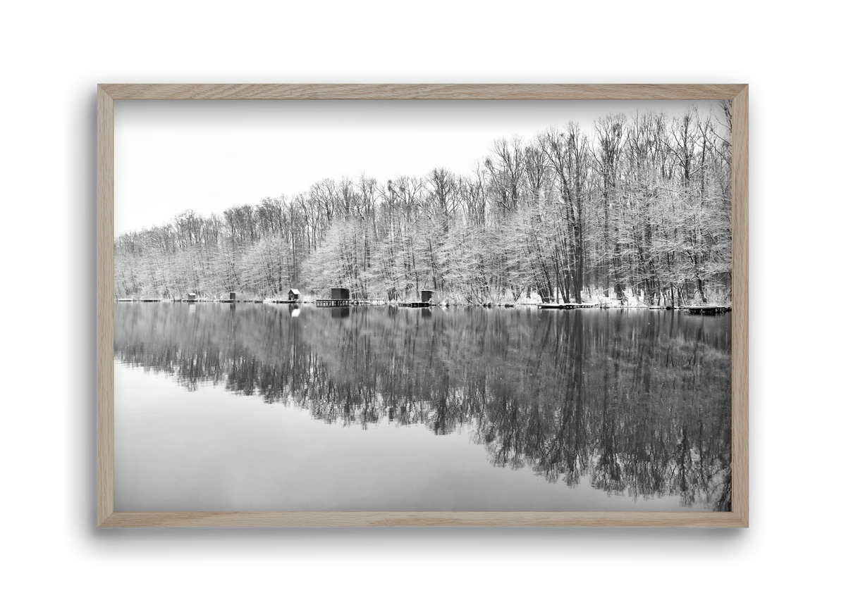 snowflake landscape, 45x30 cm (45x30 cm), Tölgy keret