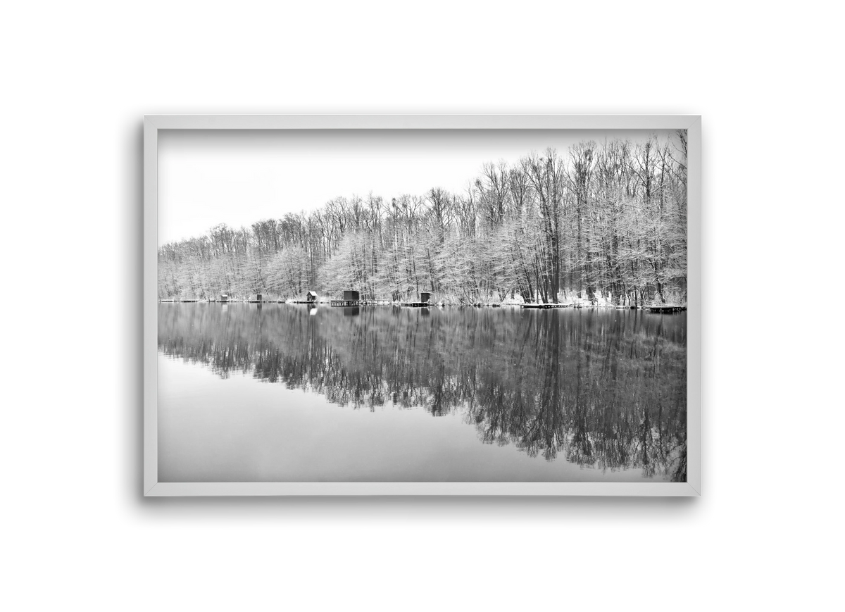 snowflake landscape, 30x20 cm (30x20 cm), Fehér keret