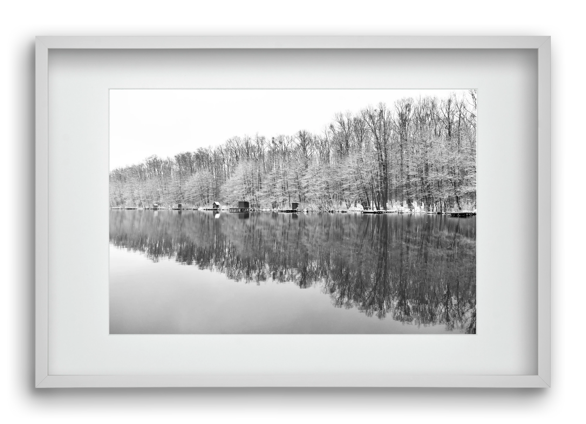 snowflake landscape, 60x40 cm (45x30 cm), Fehér keret, paszpartuval