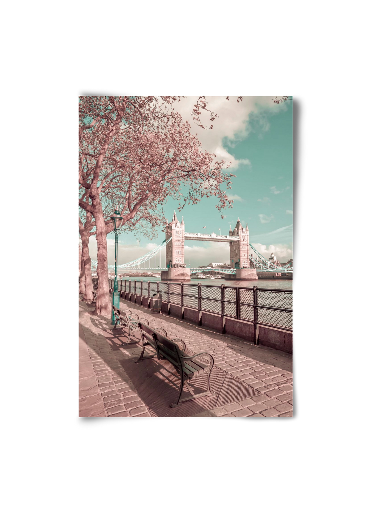 LONDON Thames Riverside & Tower Bridge | urban vintage style, 20x30 cm, Keret nélkül