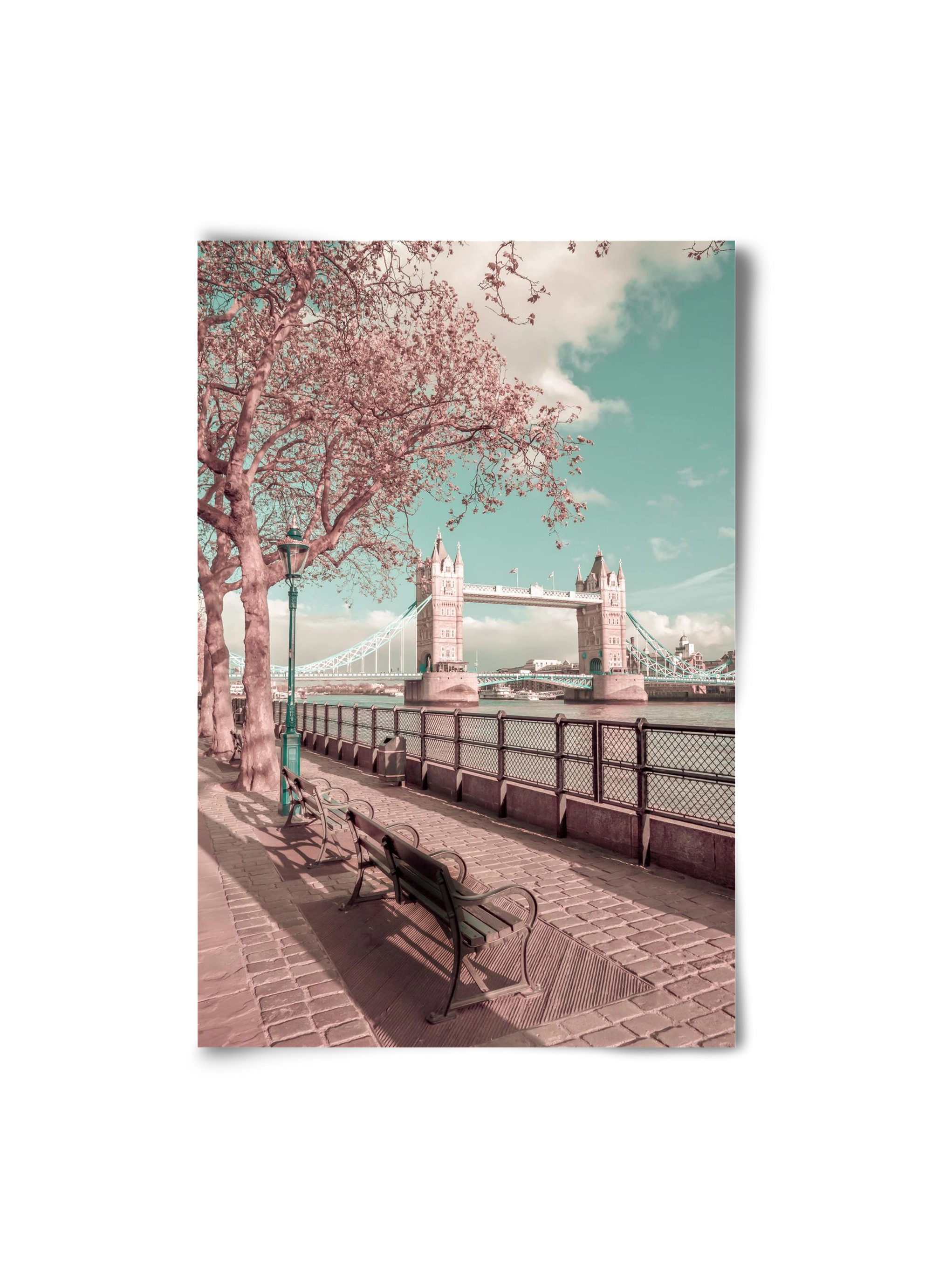 LONDON Thames Riverside & Tower Bridge | urban vintage style, 20x30 cm, Keret nélkül