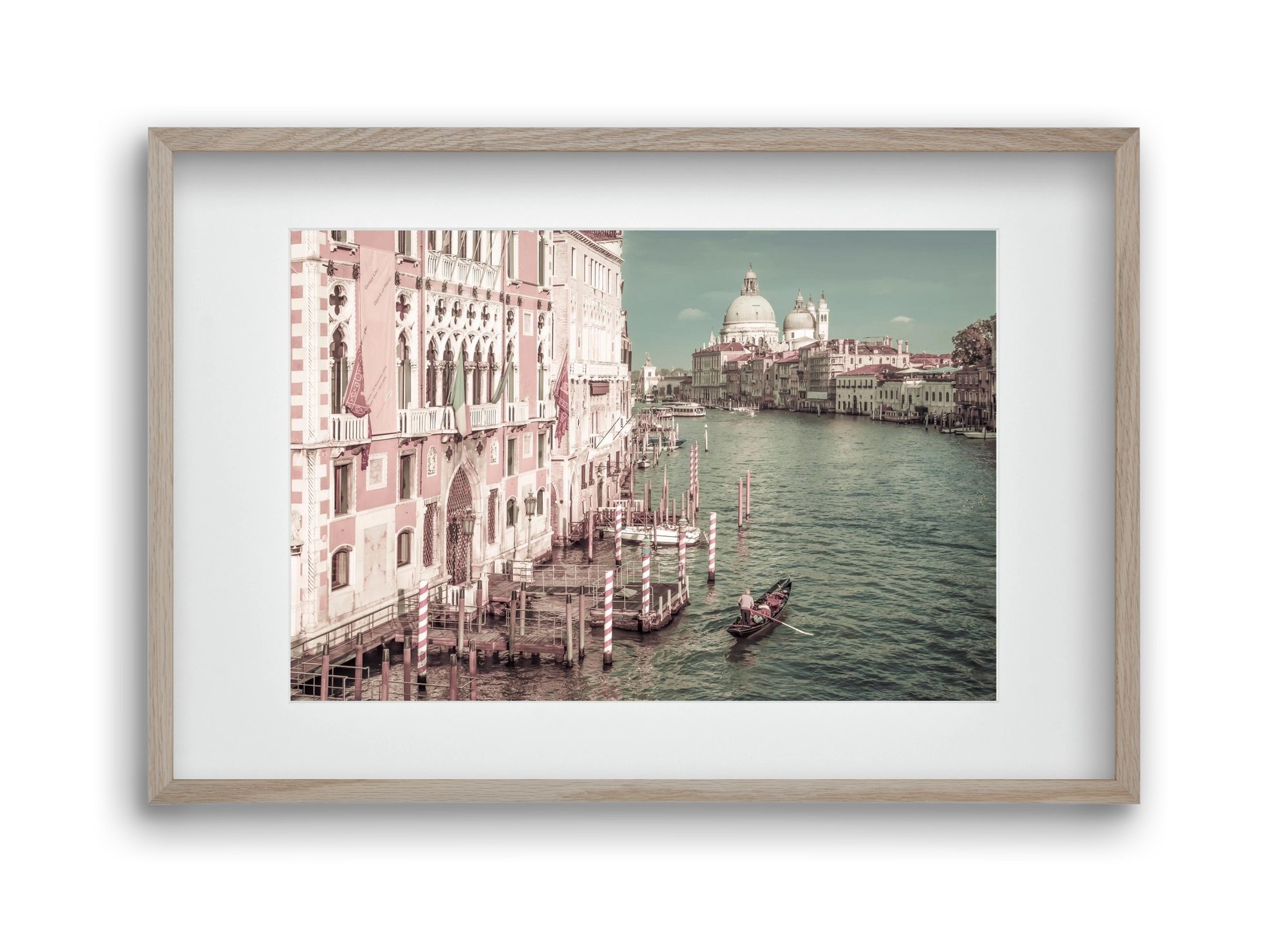 VENICE Canal Grande & Santa Maria della Salute | urban vintage, 45x30 cm (30x20 cm), Tölgy keret, paszpartuval