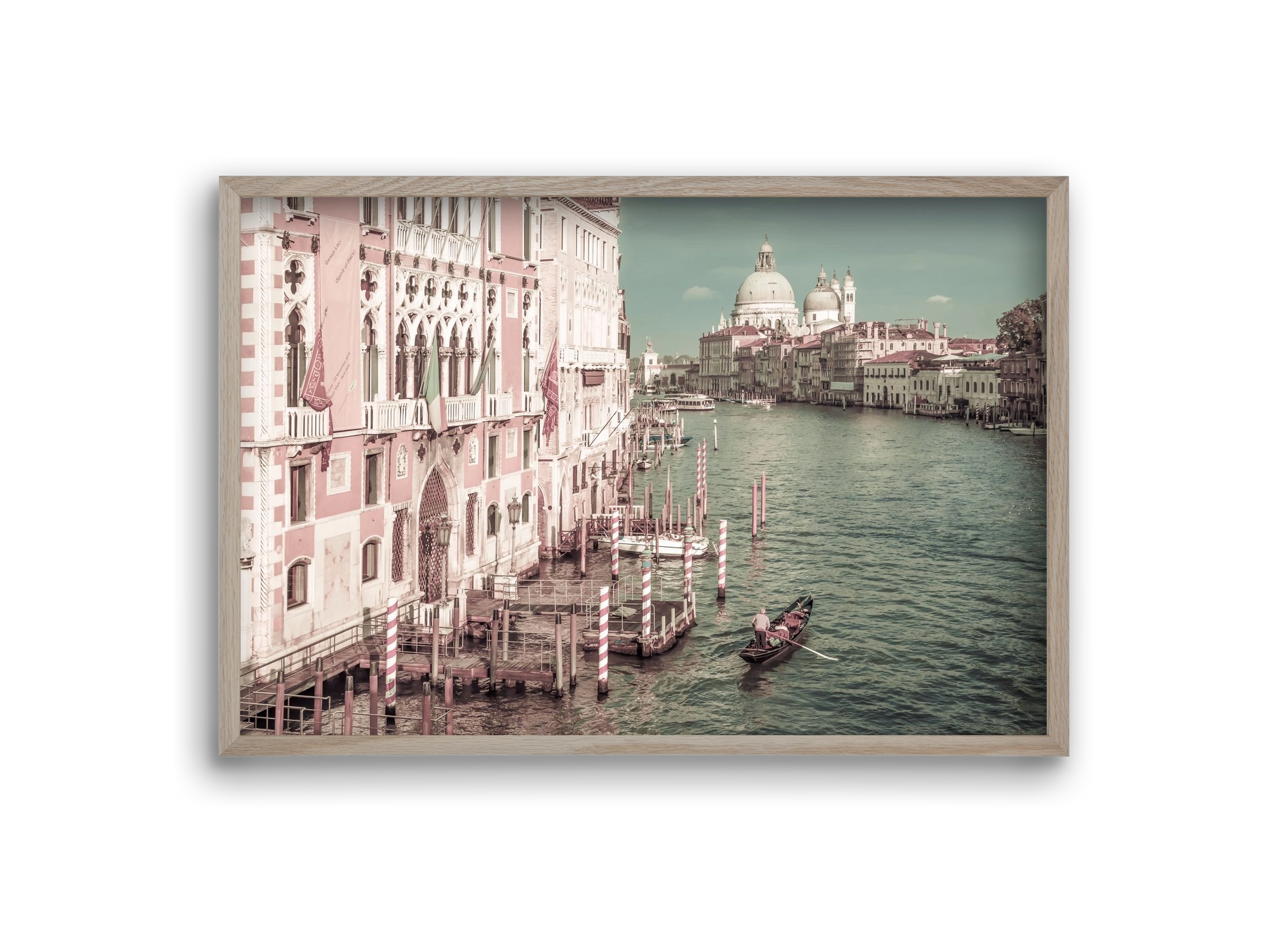 VENICE Canal Grande & Santa Maria della Salute | urban vintage, 30x20 cm (30x20 cm), Tölgy keret
