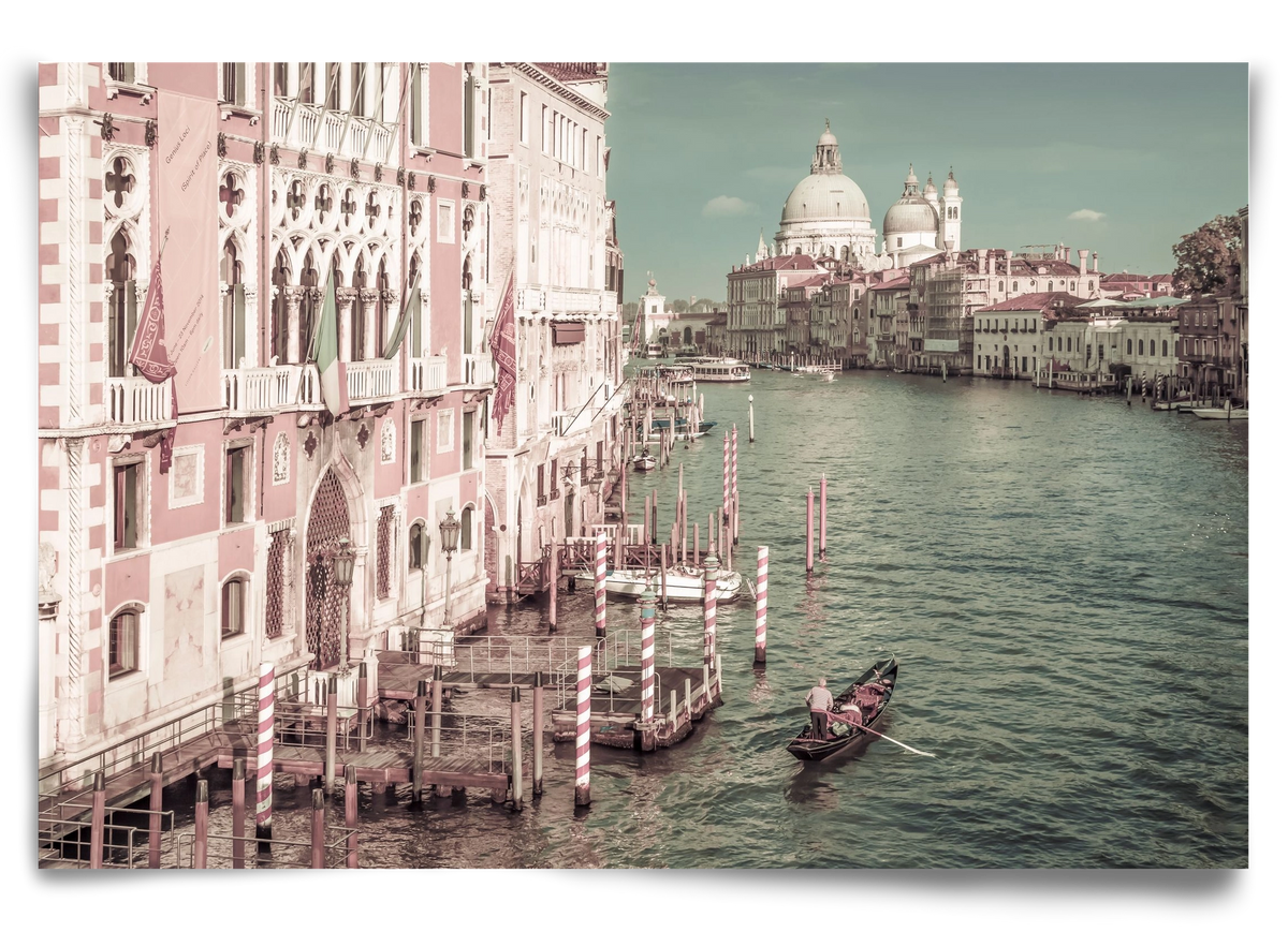 VENICE Canal Grande & Santa Maria della Salute | urban vintage, 90x60 cm, Keret nélkül