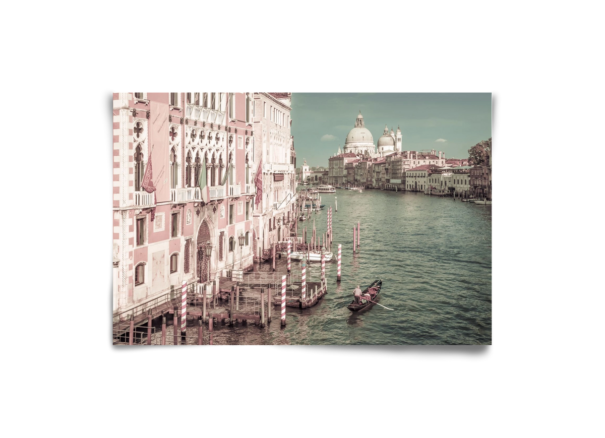 VENICE Canal Grande & Santa Maria della Salute | urban vintage, 30x20 cm, Keret nélkül
