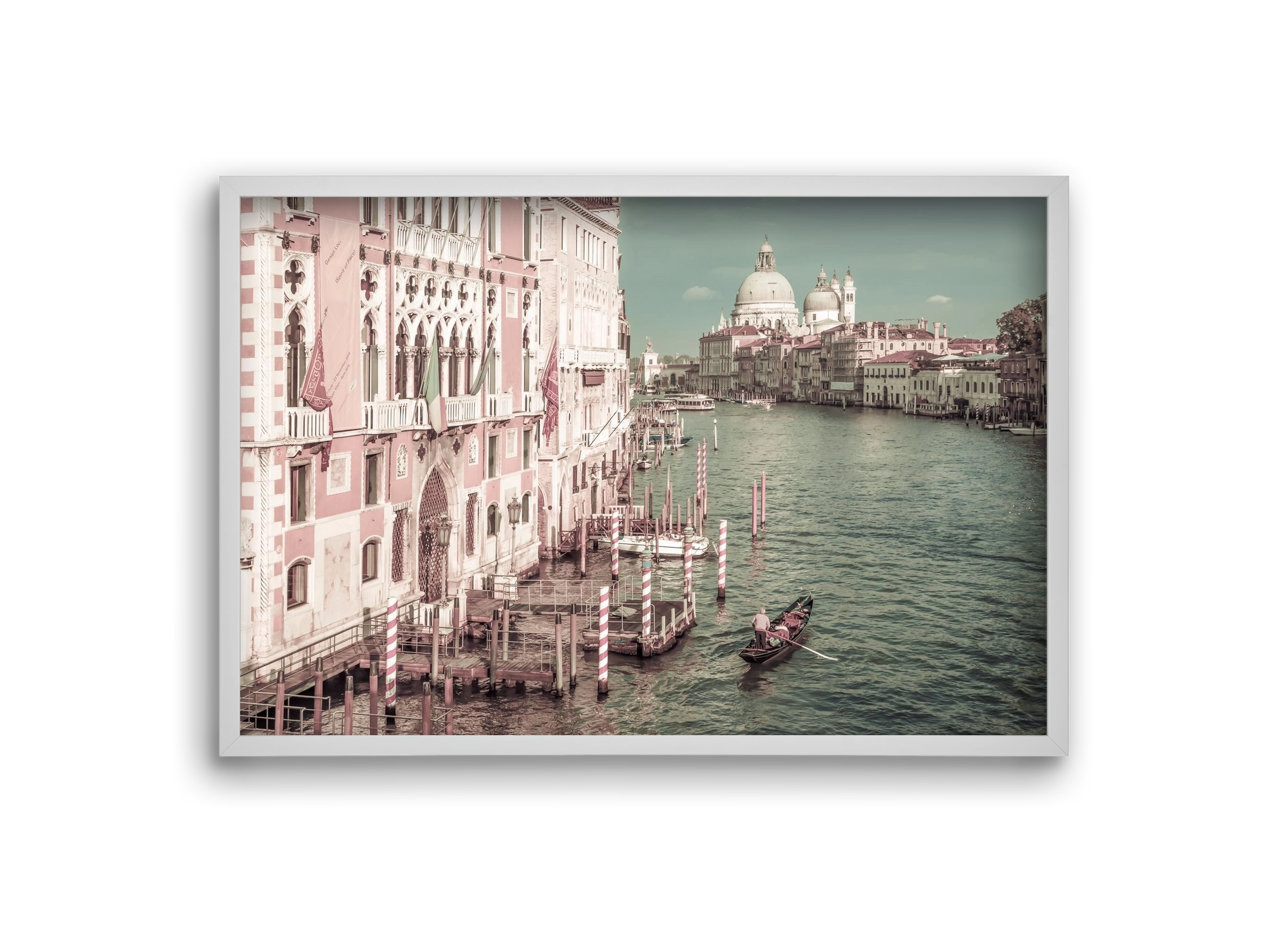 VENICE Canal Grande & Santa Maria della Salute | urban vintage, 30x20 cm (30x20 cm), Fehér keret