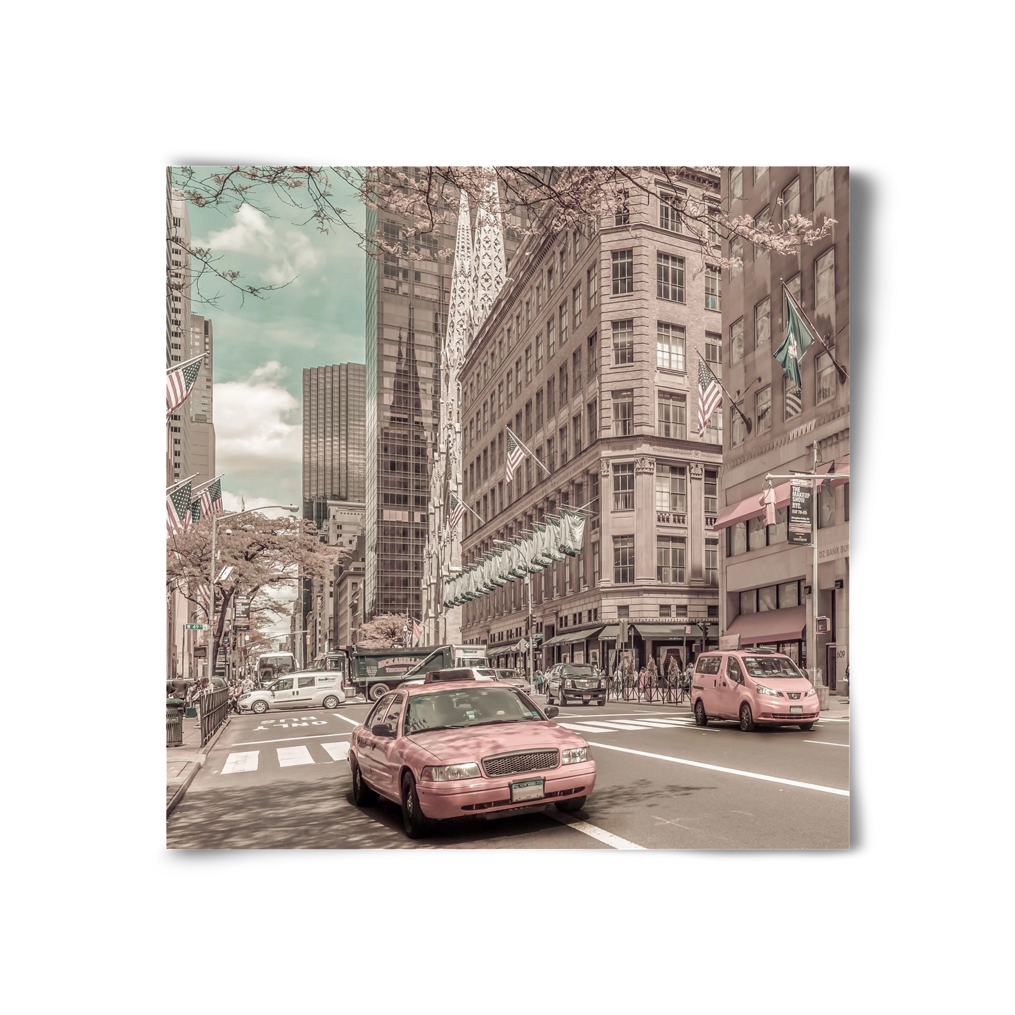 MANHATTAN 5th Avenue | urban vintage style, 30x30 cm, Keret nélkül