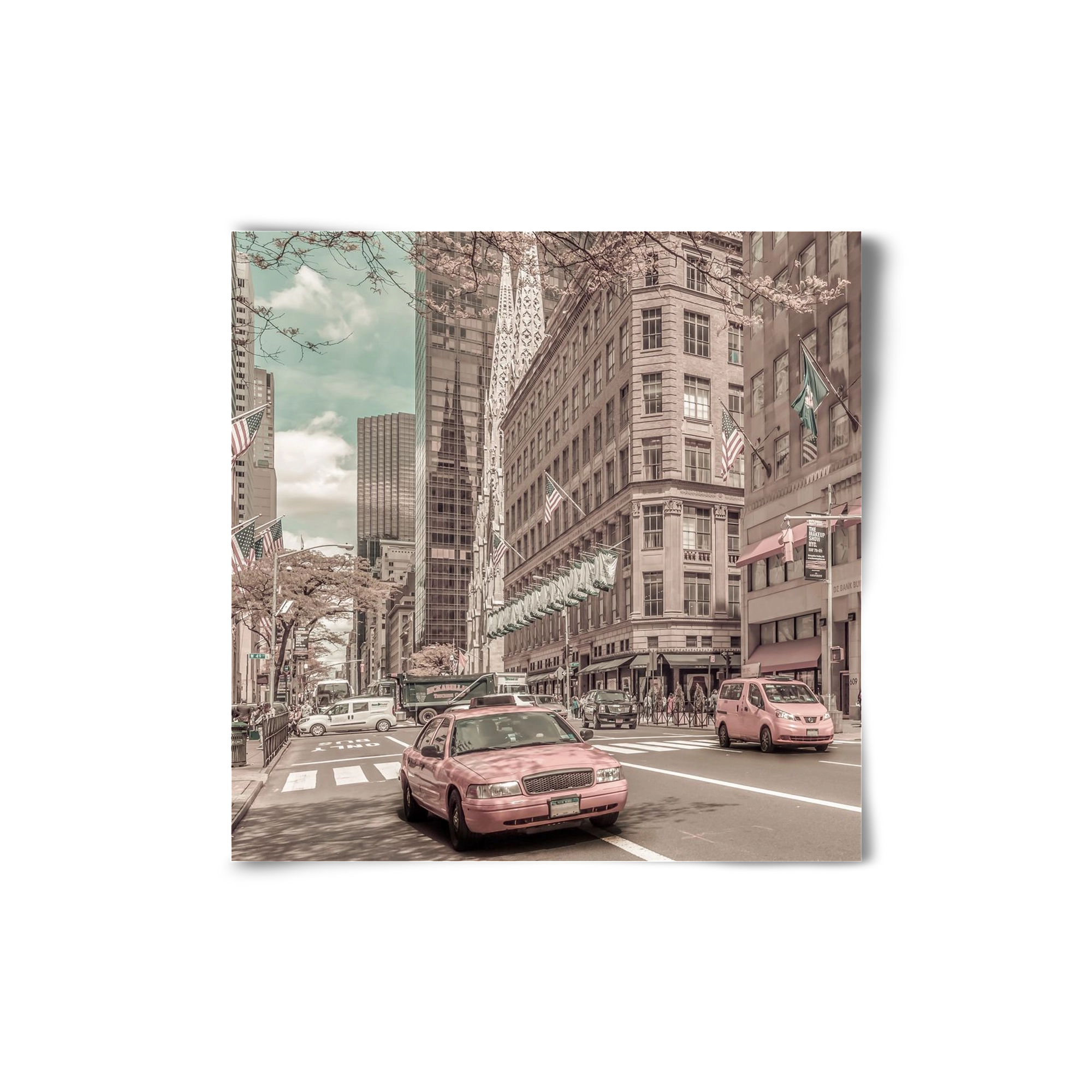 MANHATTAN 5th Avenue | urban vintage style, 20x20 cm, Keret nélkül