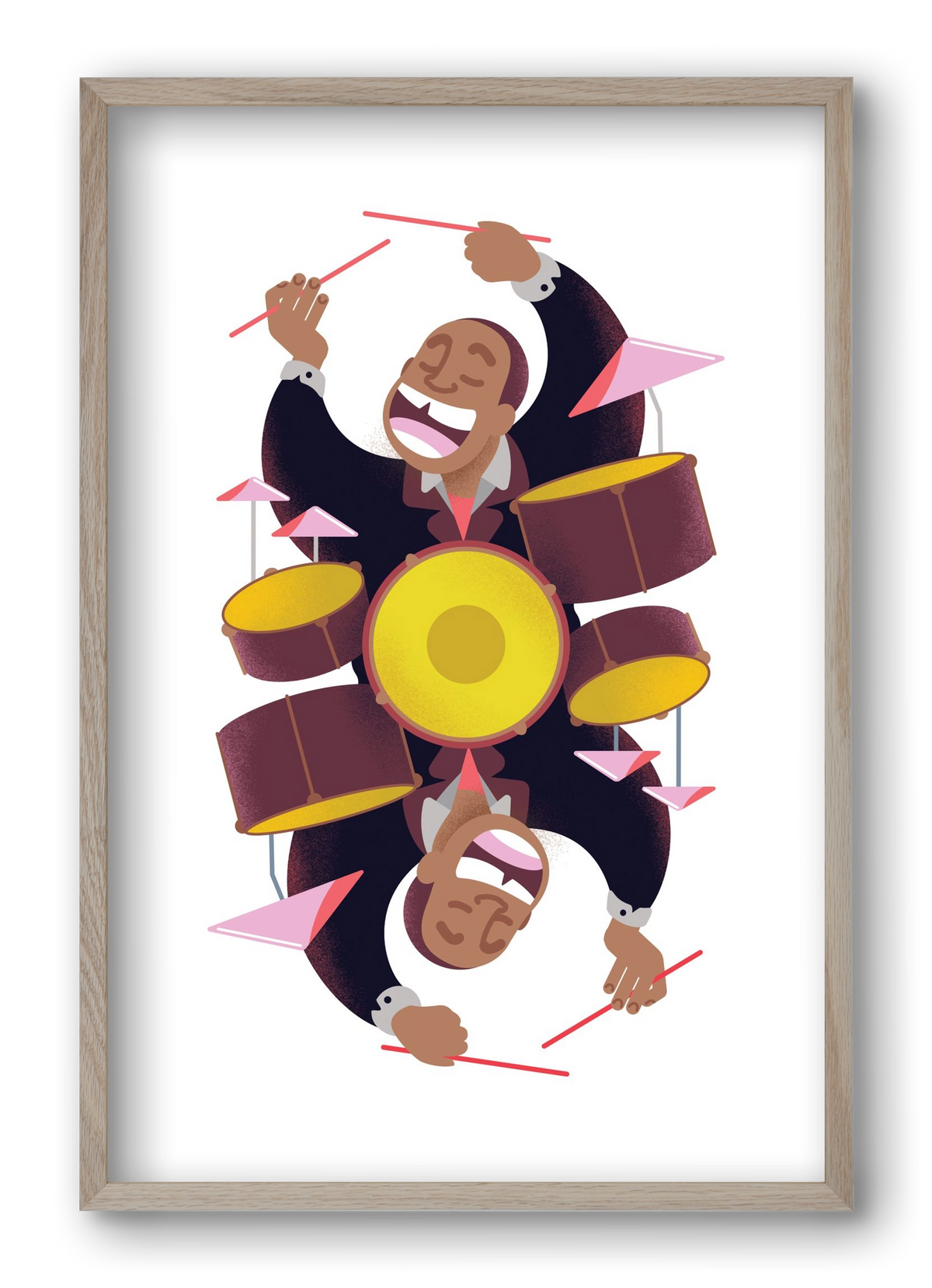 Jazz musician series - Art Blakey, 40x60 cm (40x60 cm), Tölgy keret