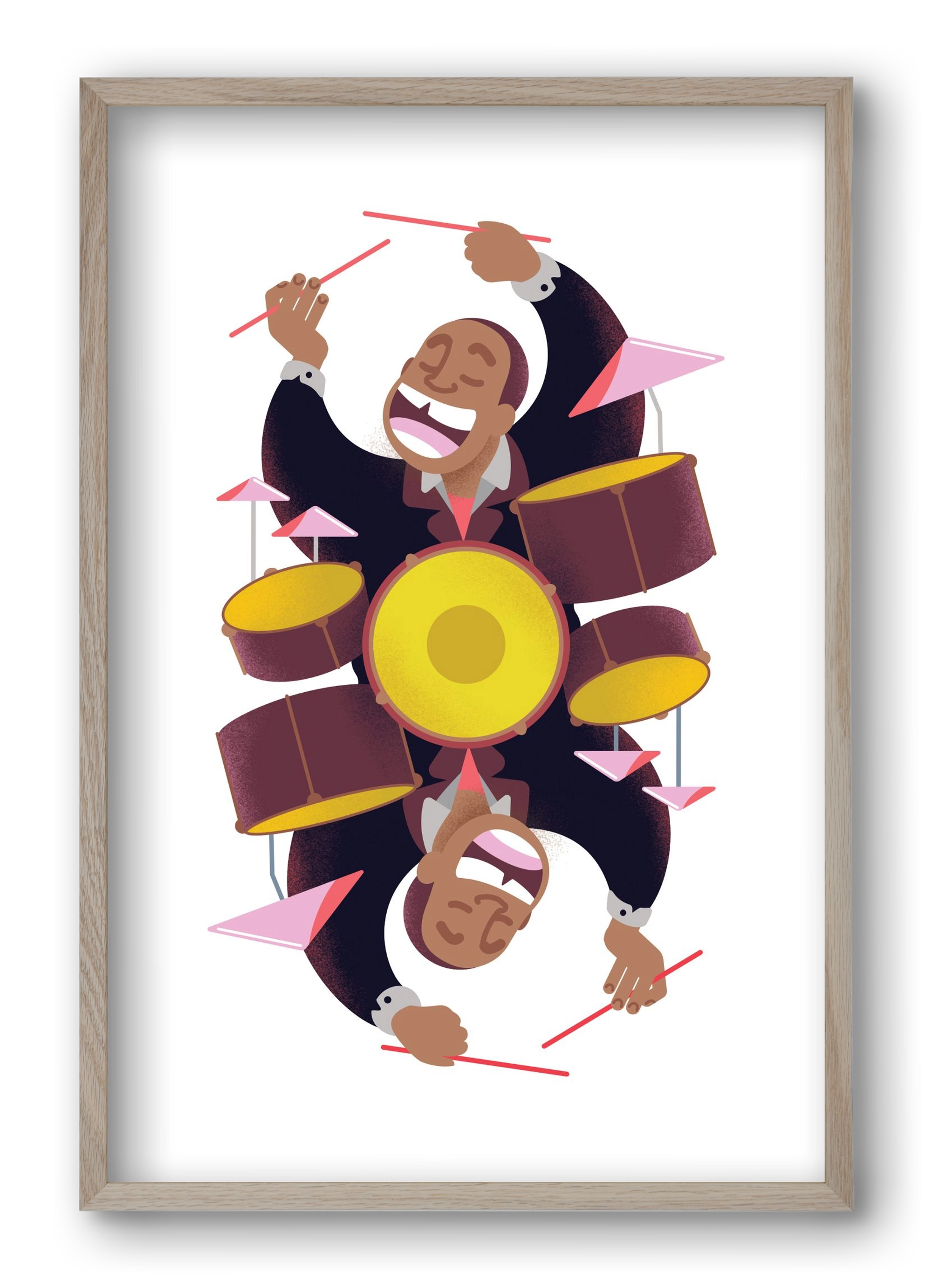 Jazz musician series - Art Blakey, 40x60 cm (40x60 cm), Tölgy keret