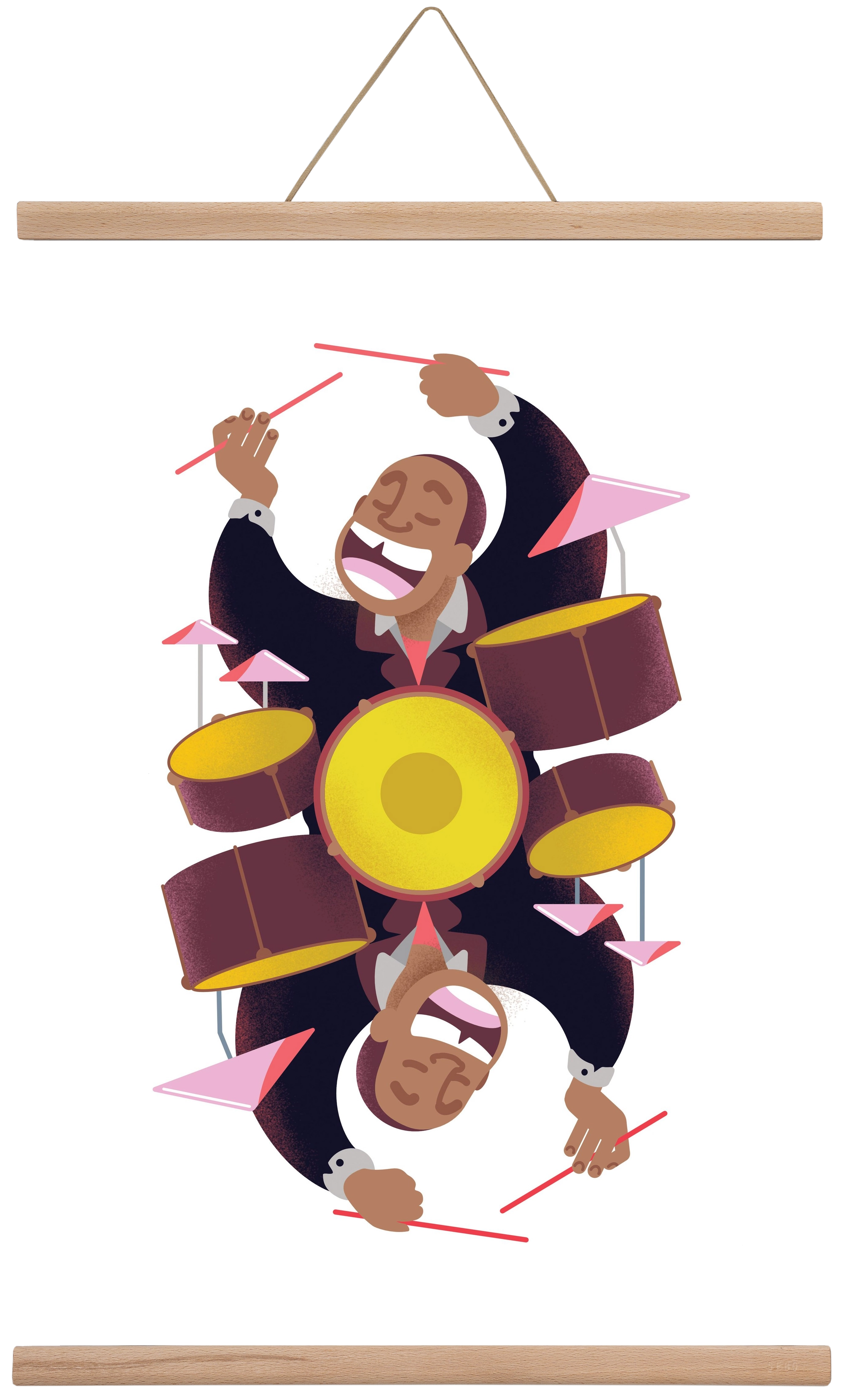 Jazz musician series - Art Blakey, 40x60 cm (40x60 cm), Tölgy akasztó