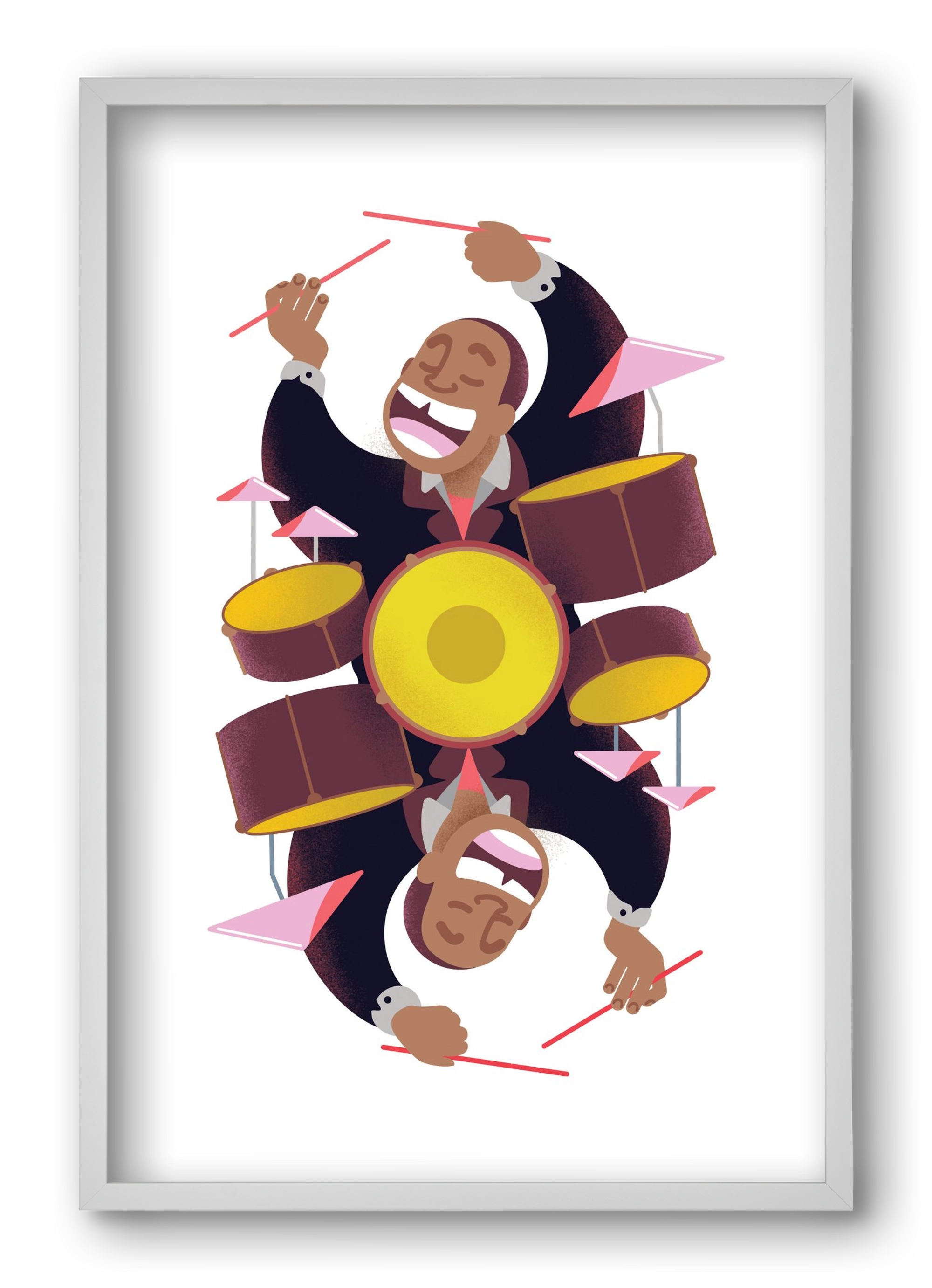 Jazz musician series - Art Blakey, 40x60 cm (40x60 cm), Fehér keret