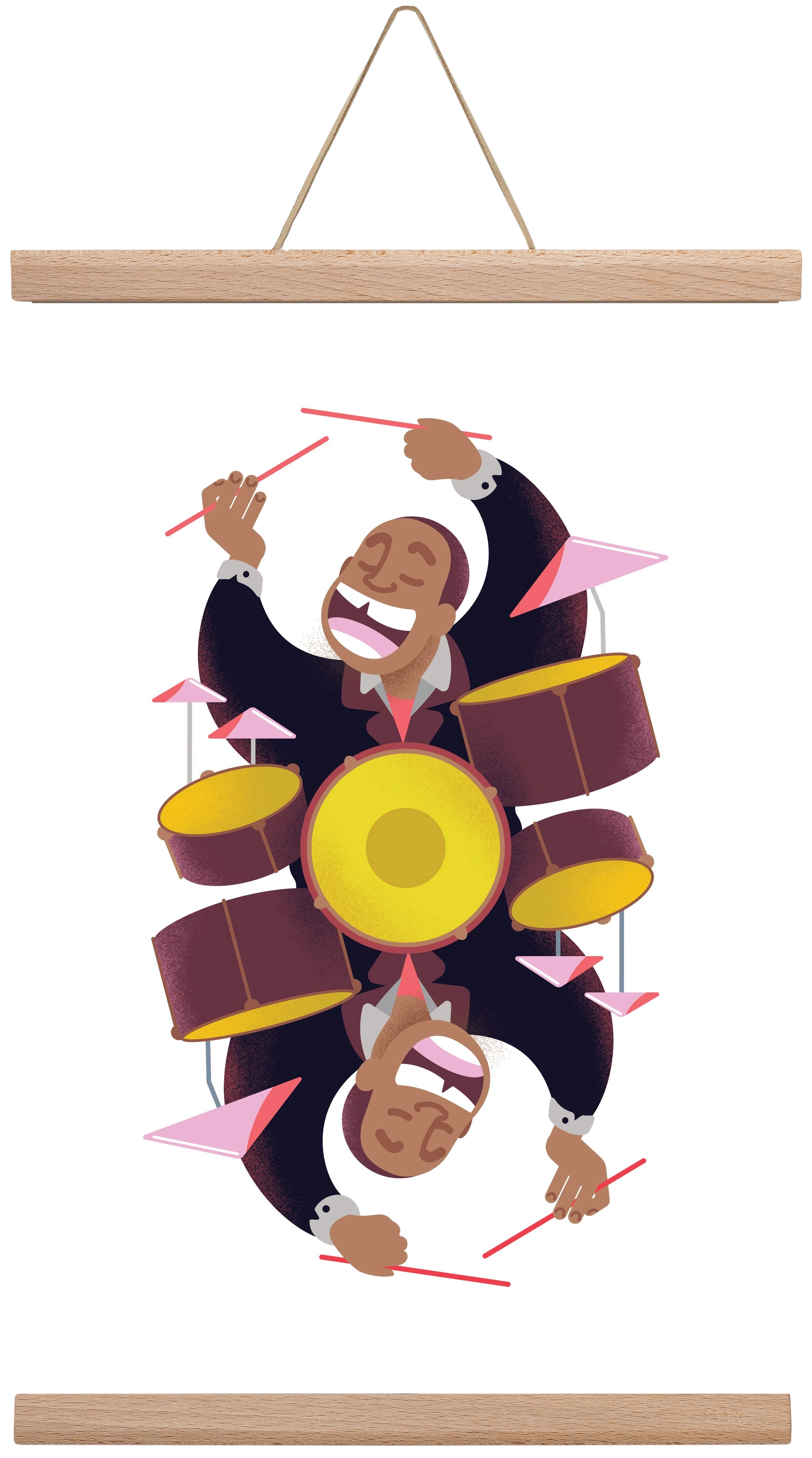 Jazz musician series - Art Blakey, 30x45 cm (30x45 cm), Tölgy akasztó