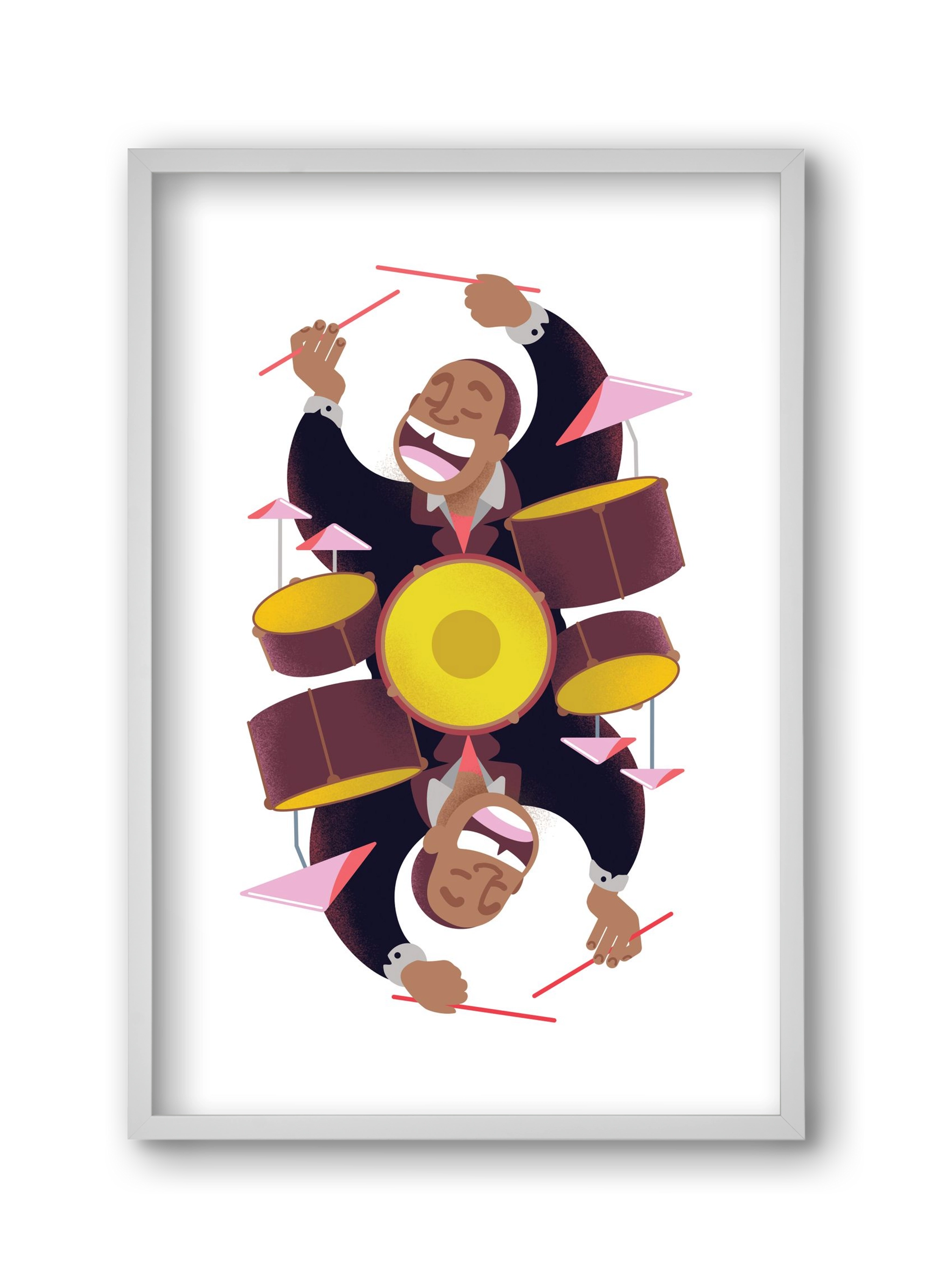 Jazz musician series - Art Blakey, 30x45 cm (30x45 cm), Fehér keret