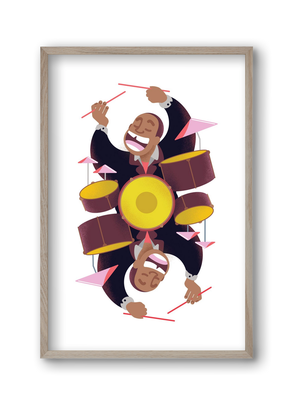 Jazz musician series - Art Blakey, 30x45 cm (30x45 cm), Tölgy keret