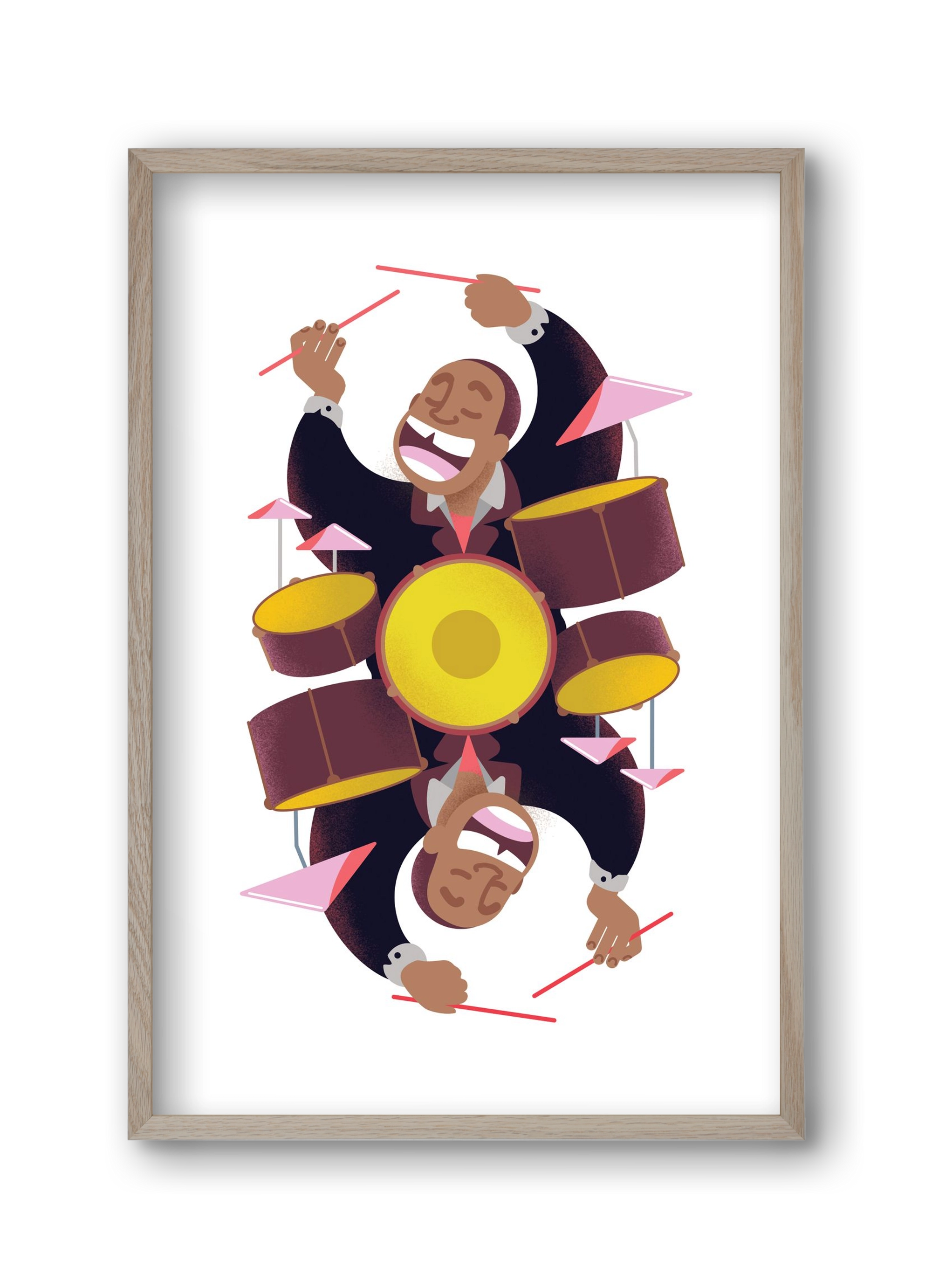 Jazz musician series - Art Blakey, 30x45 cm (30x45 cm), Tölgy keret