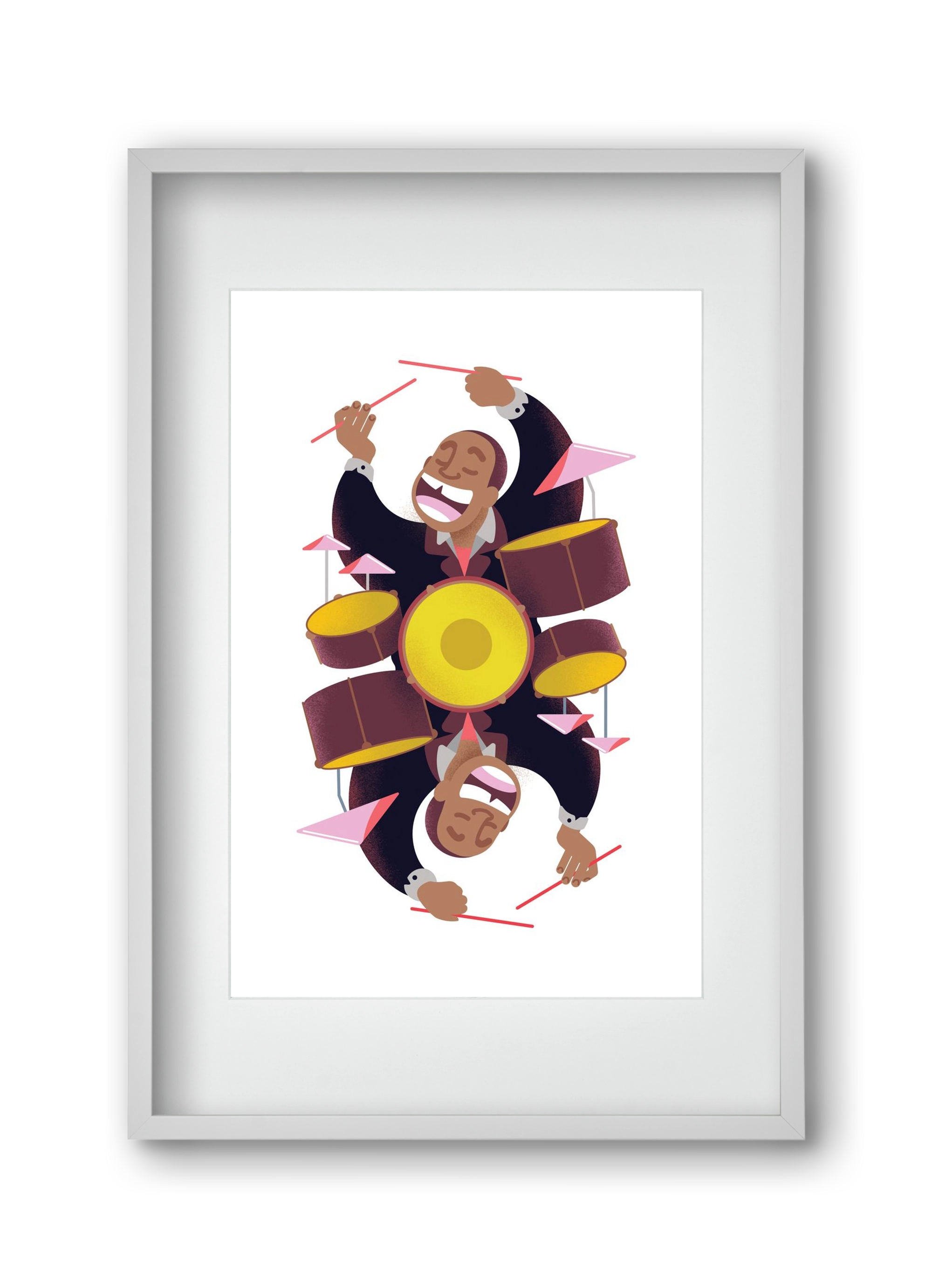 Jazz musician series - Art Blakey, 30x45 cm (20x30 cm), Fehér keret, paszpartuval